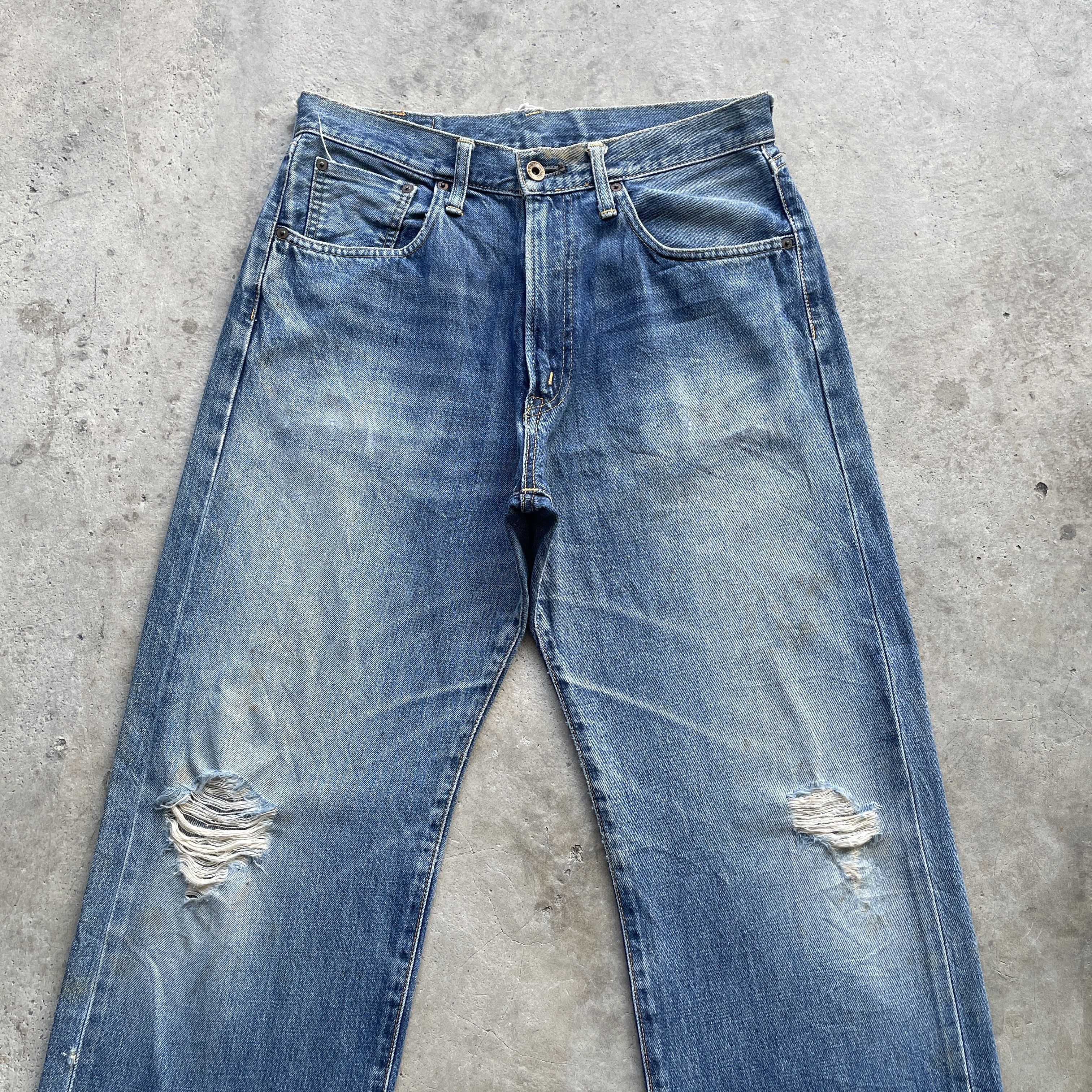 Edwin W31 Vintage Edwin 505 Distressed Jeans Faded Selvedge Pants Size US 31 - 4 Thumbnail