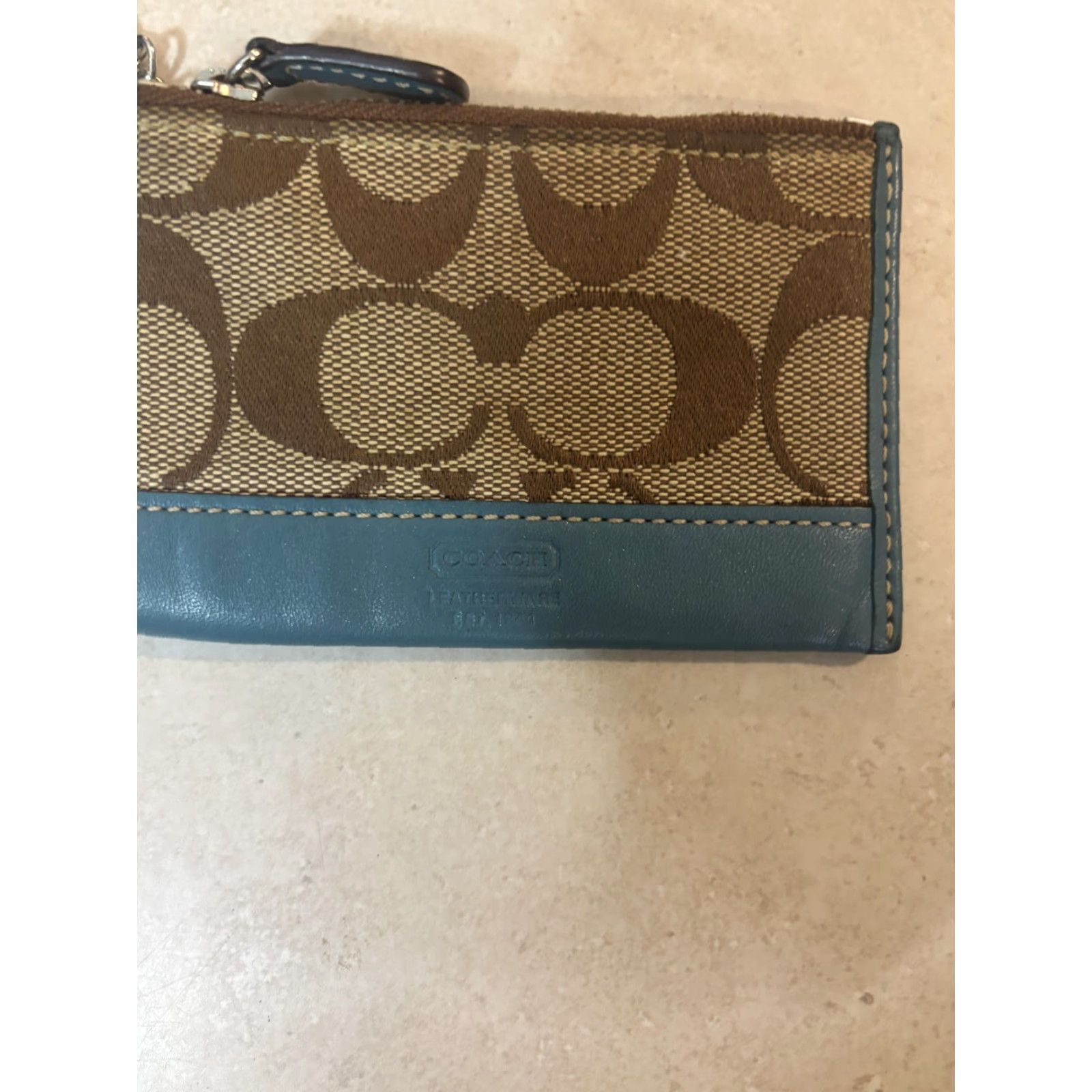 Coach Coach Signature C Canvas Key Ring Card Case Wallet Womens Brown Zip Coin Wallet Size ONE SIZE - 2 Thumbnail