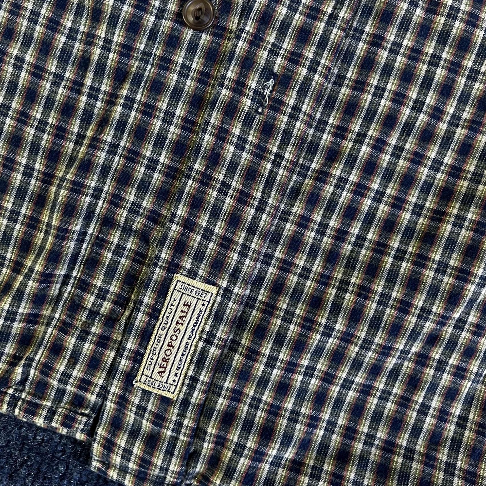 Aeropostale VINTAGE Aeropostale Shirt Mens L Blue Plaid Button Front Long Sleeve Cotton Size US L / EU 52-54 / 3 - 4 Thumbnail