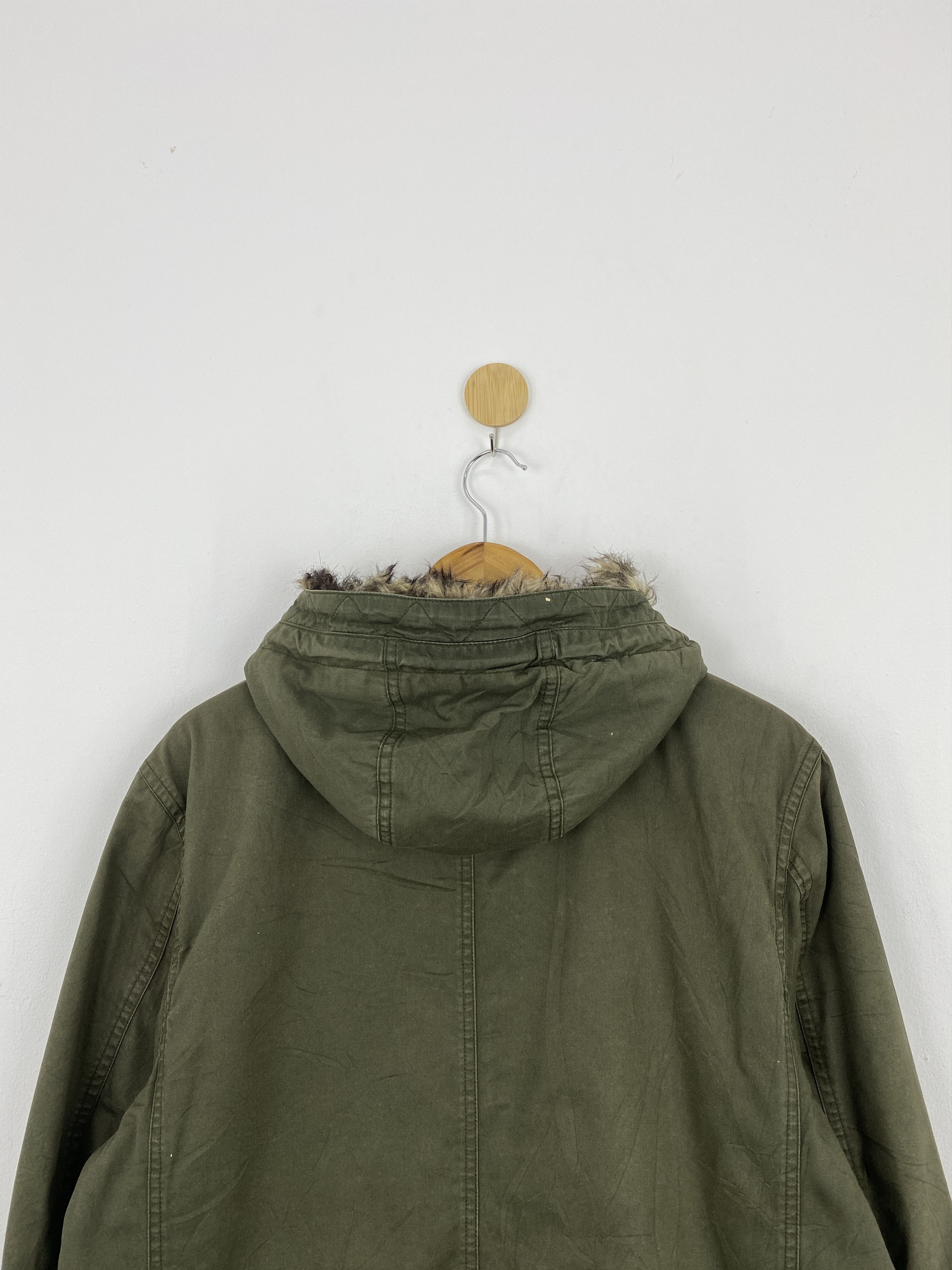 GU Vintage GU Military Jacket Sherpa Denim Hoodie Jacket J1833 Size US XL / EU 56 / 4 - 4 Thumbnail