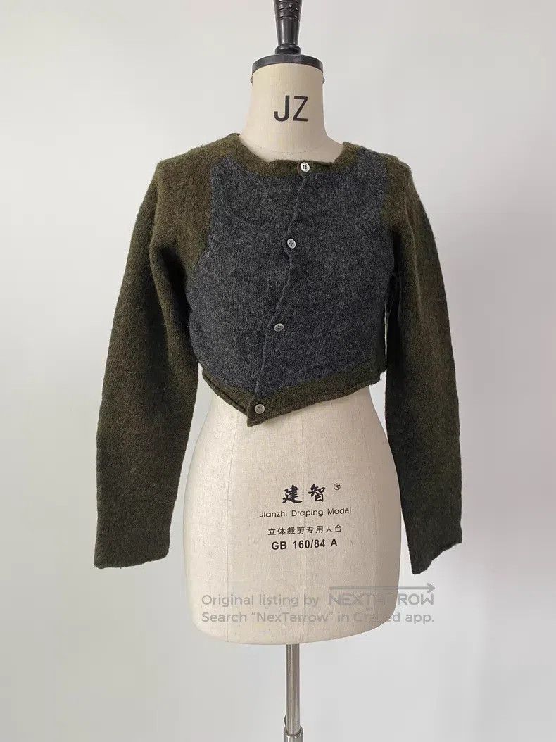 Comme des Garcons Comme Des Garcons size F Twisted Patchwork Fleece Cardigan Size XXS / US 00 / IT 34 - 1 Thumbnail