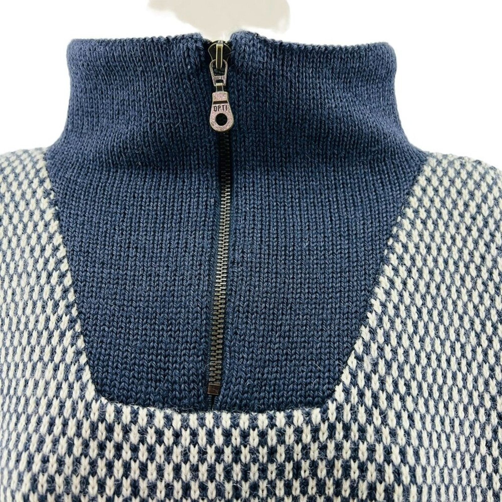 Vintage Norwear 100% Wool 1/4 Zip Sweater Nordic Pullover Large Size US L / EU 52-54 / 3 - 2 Thumbnail