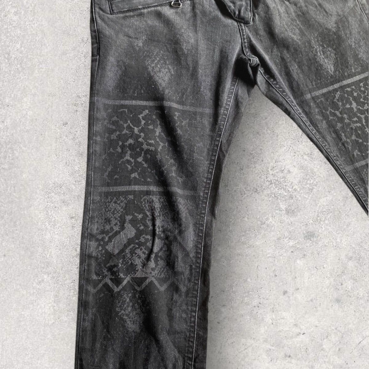 Balmain Animal Print Black Wash Biker Denim Size US 30 / EU 46 - 3 Thumbnail