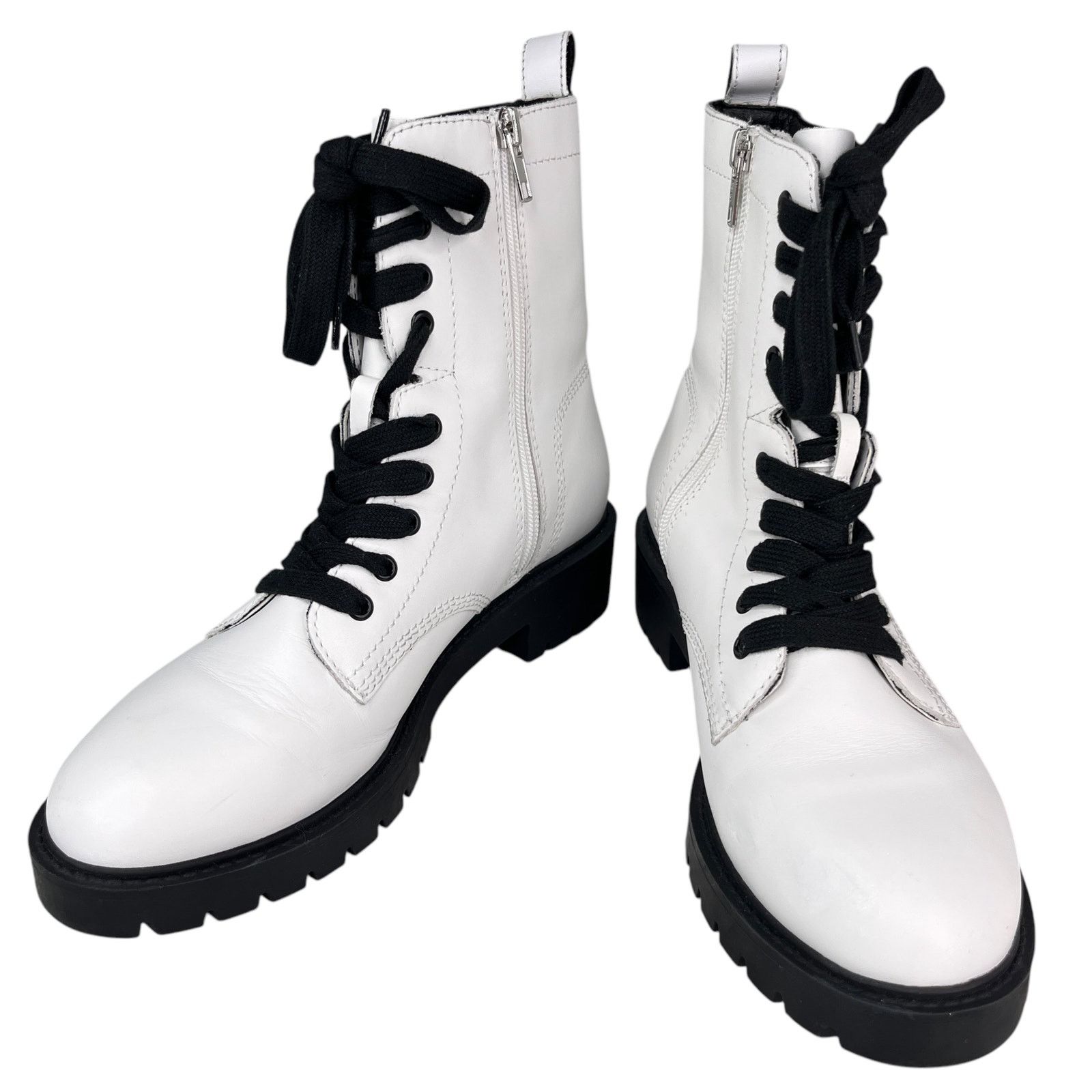 Steve Madden Steve Madden Checker Combat Boots White 9 Size US 9 / IT 39 - 1 Thumbnail