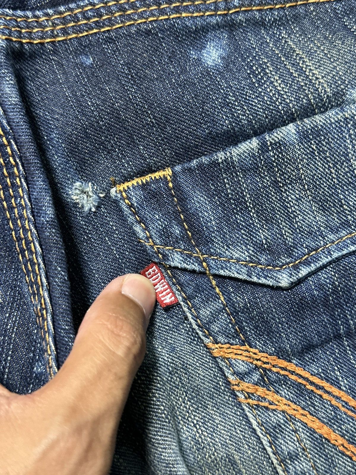 Japanese Brand 2000s Flare Edwin 411XVS Distressed Denim Y2k Size US 26 / EU 42 - 17 Thumbnail