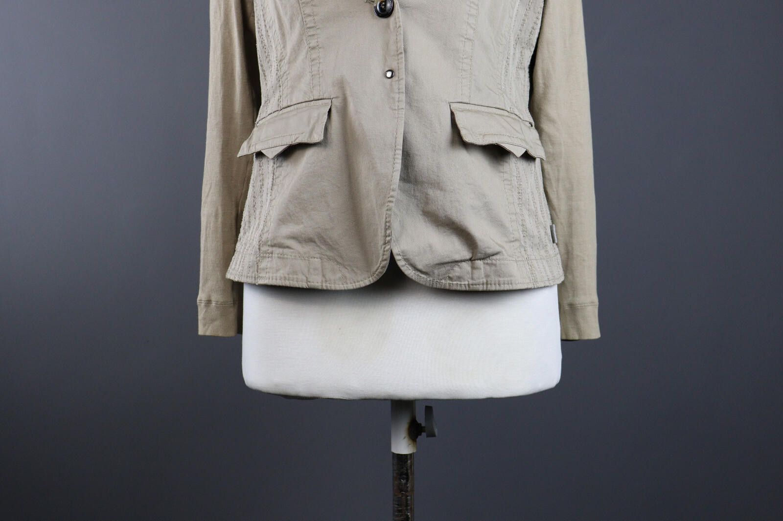 Designer Marc Cain Ivory Tedo 2 Pockets Casual Blazer Jacket Size 4 Size S / US 4 / IT 40 - 3 Thumbnail