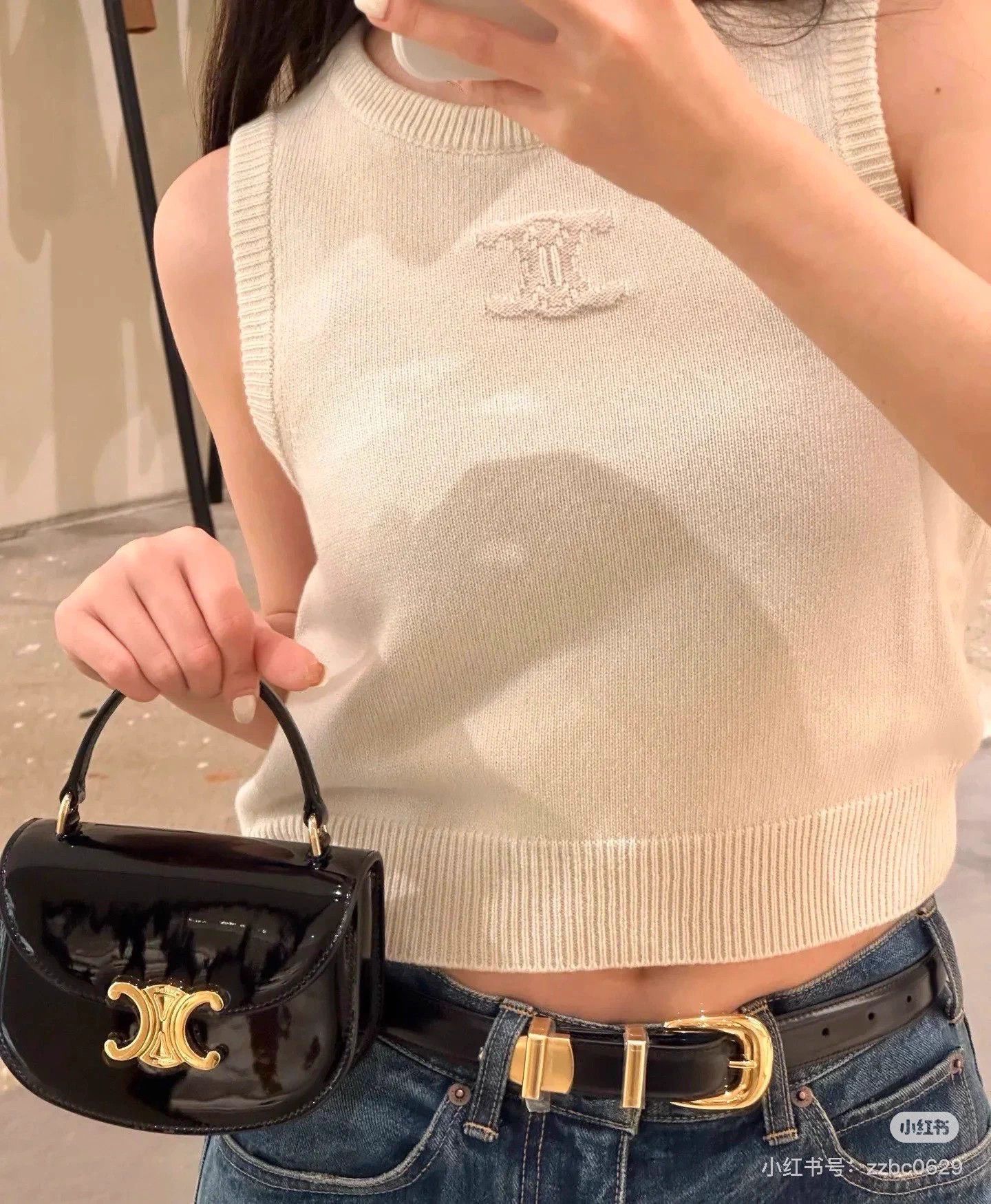 Celine Celine White Logo Jacquard Cashmere Knit Vest L Size L / US 10 / IT 46 - 9 Thumbnail