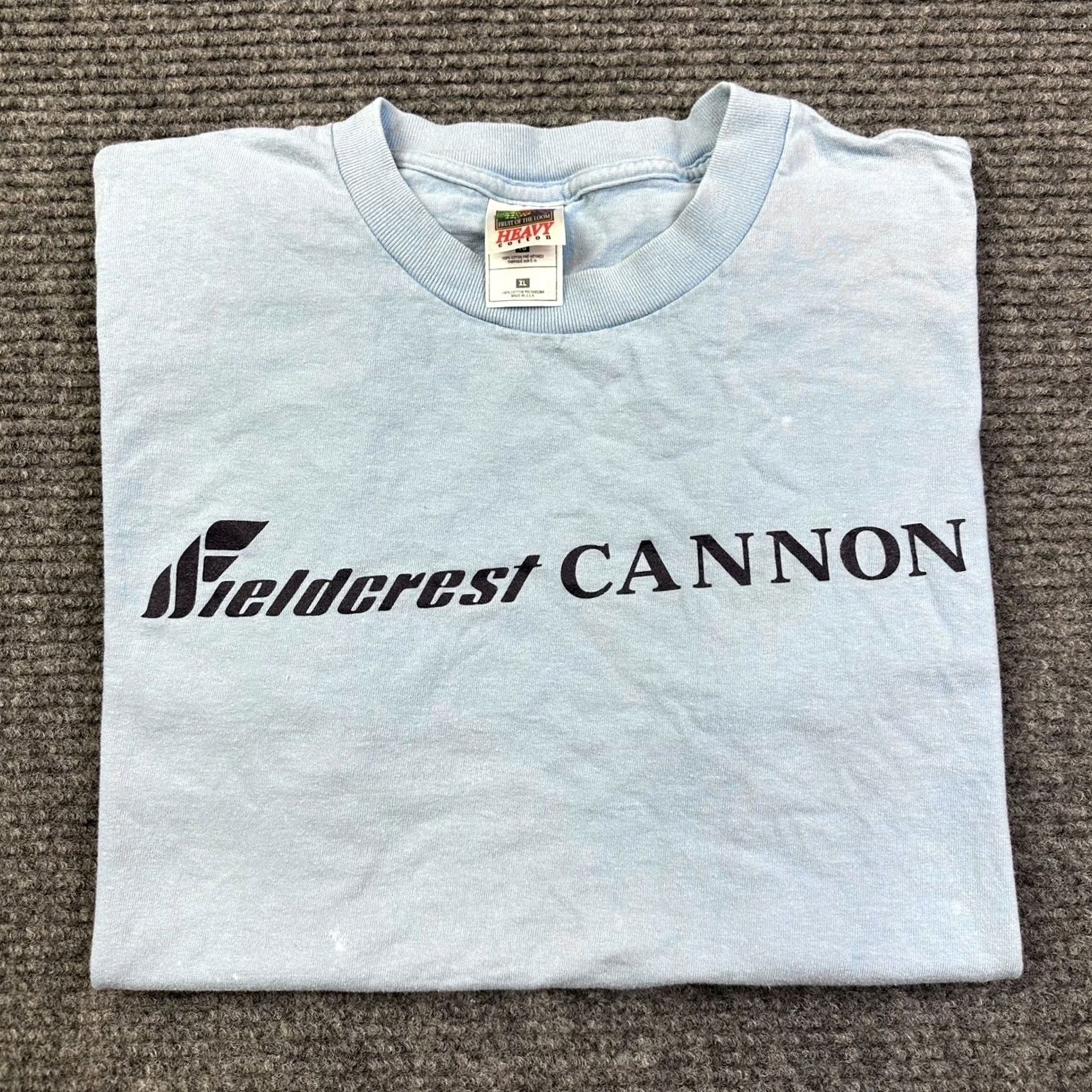 Fruit Of The Loom VINTAGE Fieldcrest Cannon Short Sleeve T Shirt Blue 90s XL Graphic Tee Mens Mens? Size US XL / EU 56 / 4 - 7 Thumbnail