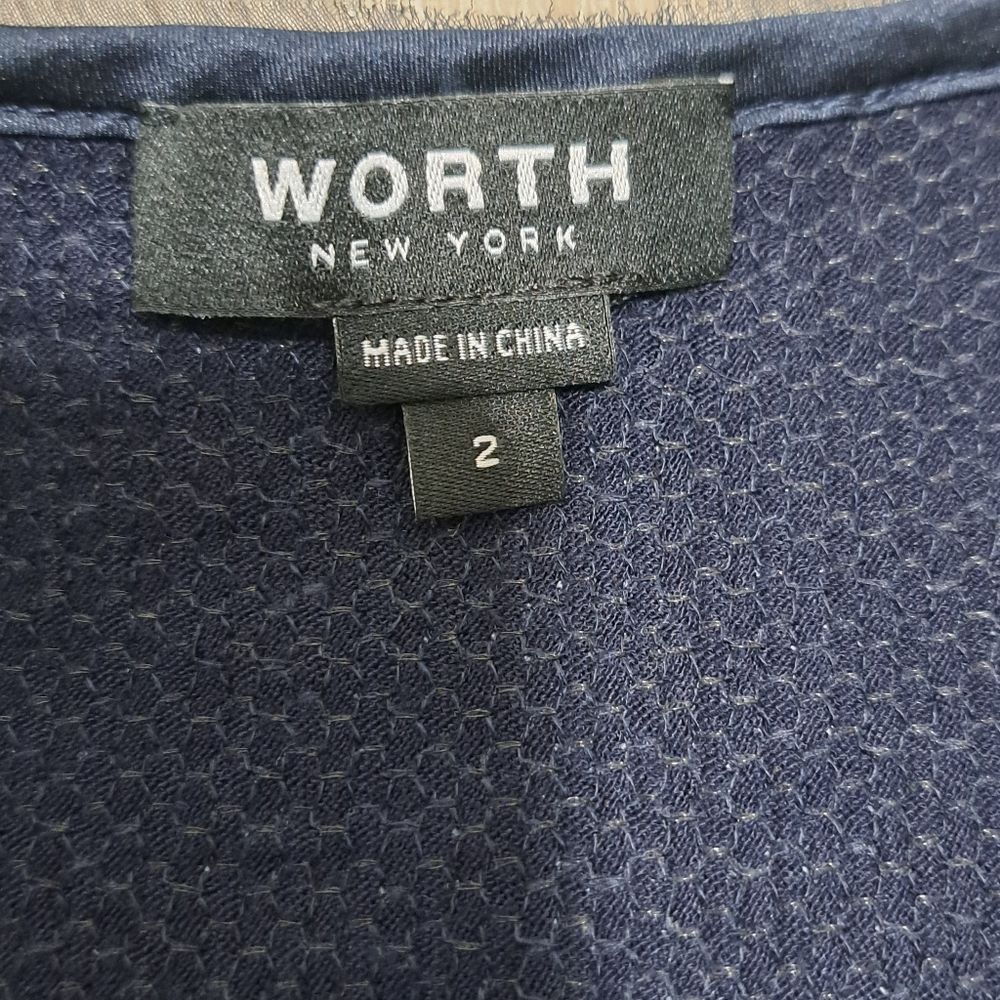 Other Worth New York Sequins Silk Holiday Top Size 2 Navy/White NWTWorth New York Seq Size XS / US 0-2 / IT 36-38 - 5 Thumbnail