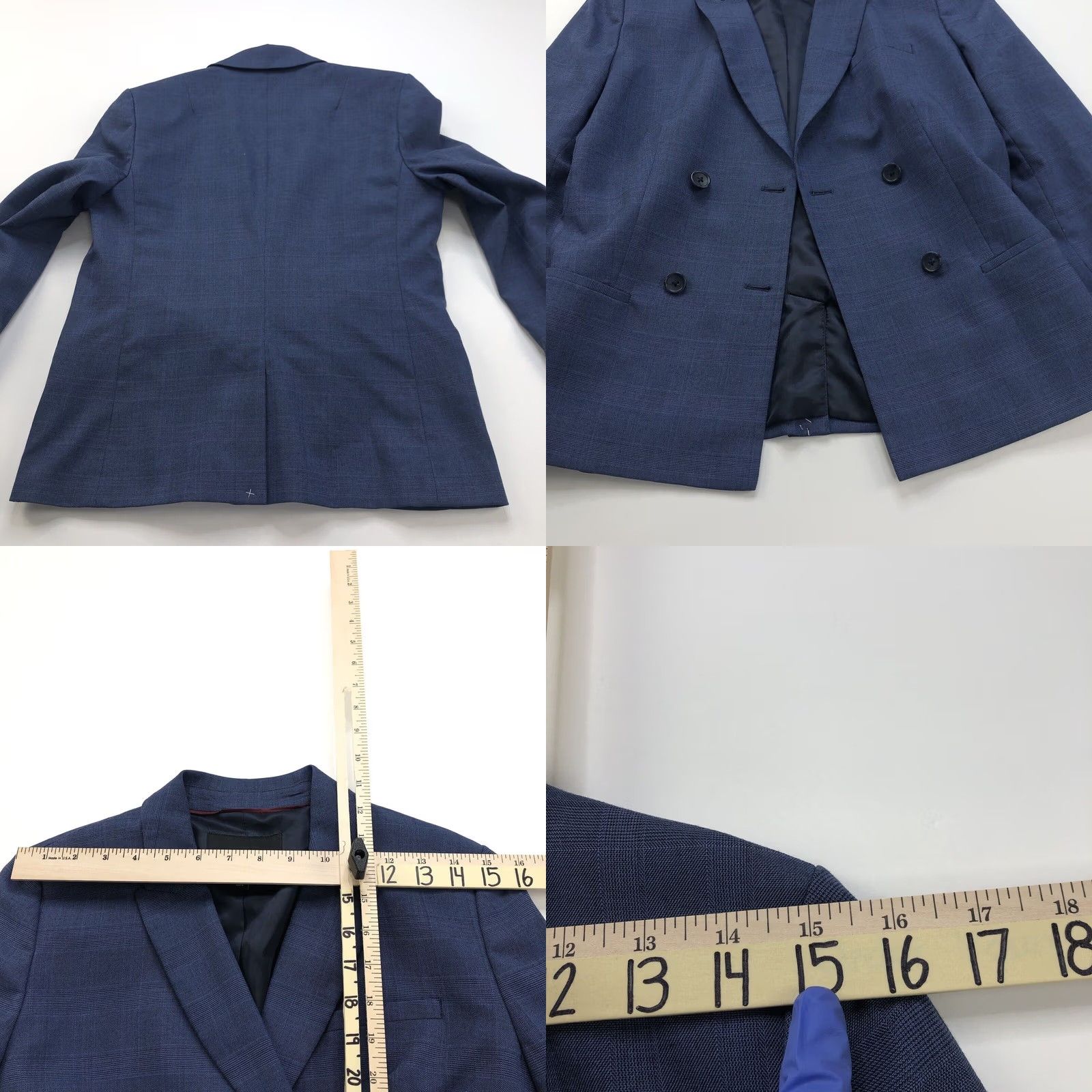Banana Republic Banana Republic Blazer Jacket Four Button Blue Polyester Blend Wool 4 Women Regular Long Sleeve Mid-Length Blazer Theme Formal Workwear Size S / US 4 / IT 40 - 9 Thumbnail