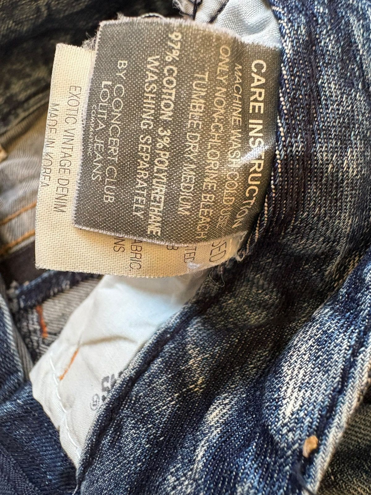 Hysteric Glamour Vintage Lolita Mud Wash Distressed Flare Jeans Size 29" - 10 Thumbnail
