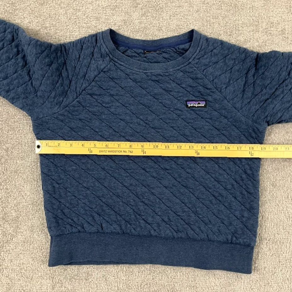 Patagonia PATAGONIA Sweater Womens Small Cropped Blue Organic Cotton Quilt Crew Neck Hike Size S / US 4 / IT 40 - 4 Thumbnail