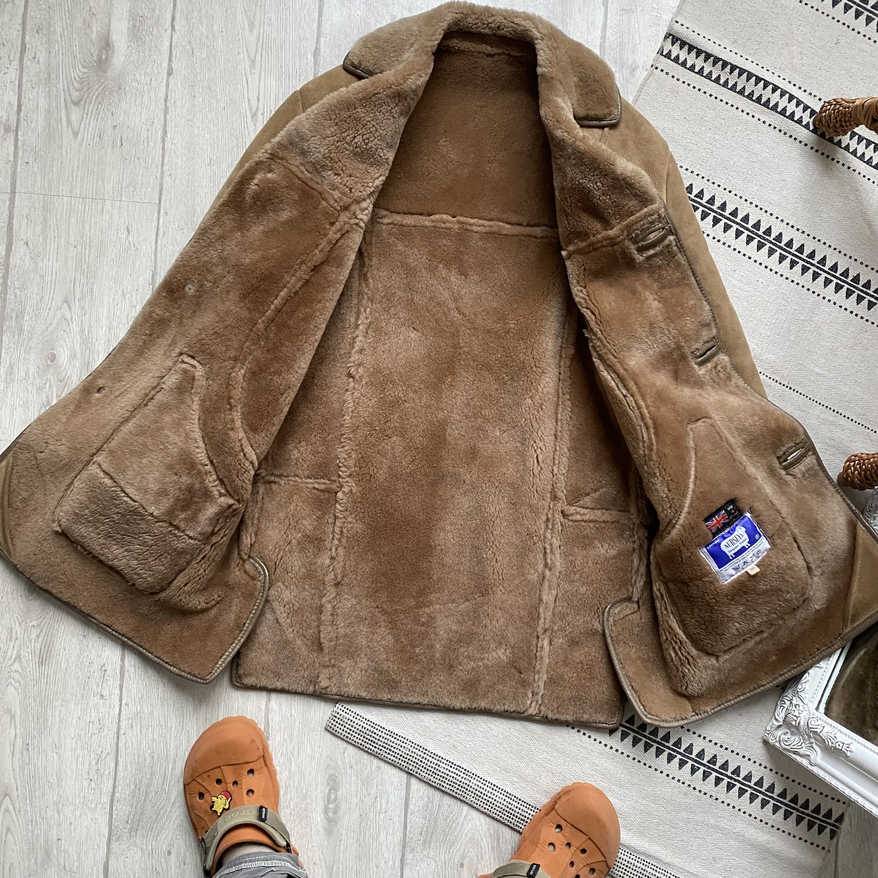 Genuine Leather Vintage 70-80s Real Sheepskin heavy coat Suede jacket Size US M / EU 48-50 / 2 - 11 Thumbnail