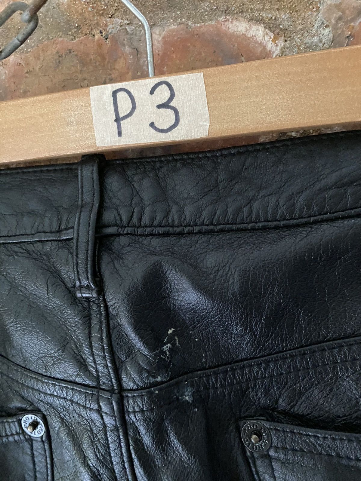 NO ID 2000s Lamb Leather Rider Zipper pants Size US 33 - 14 Thumbnail