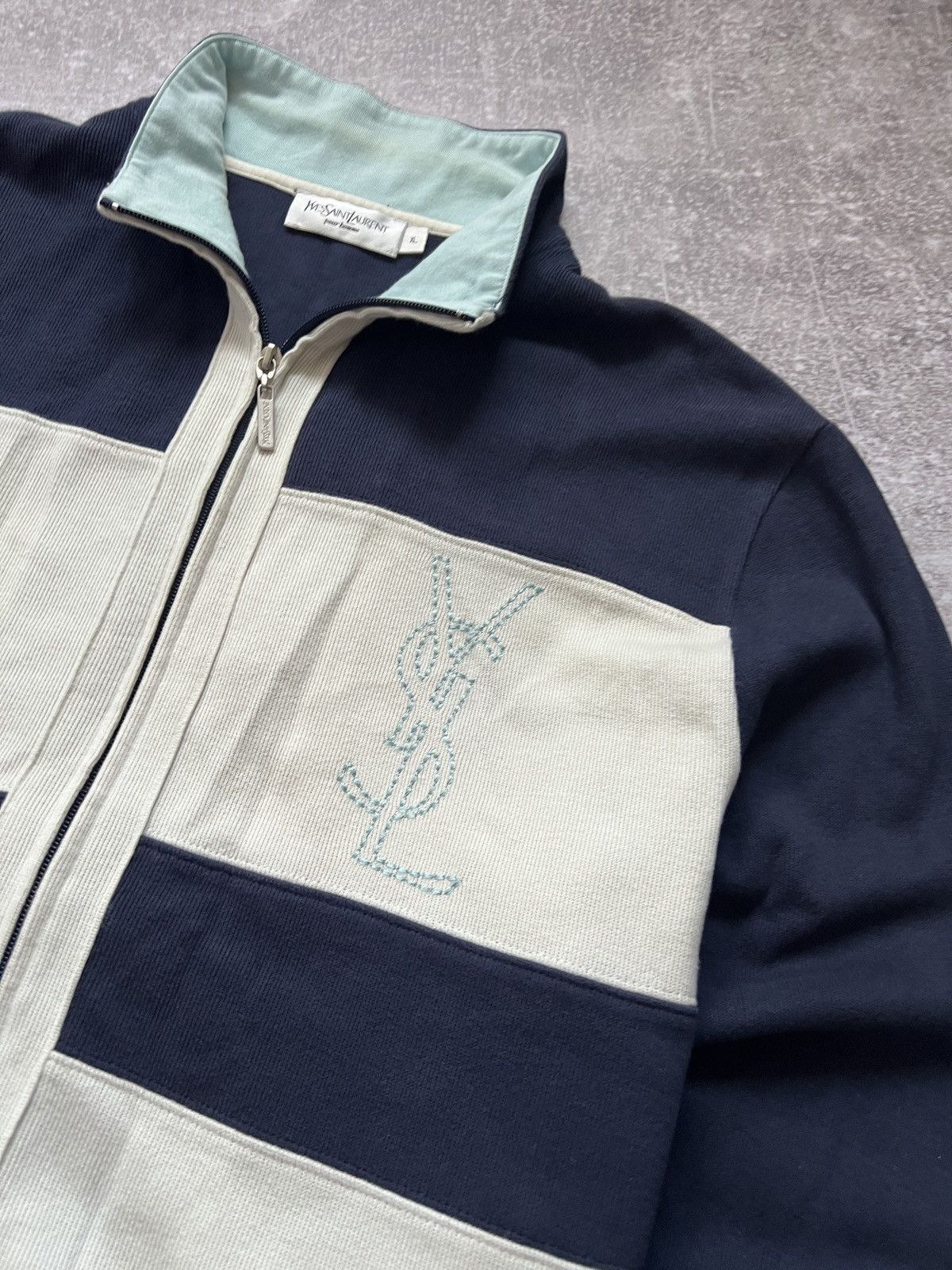 Yves Saint Laurent Vintage YSL Yves Saint Laurent Zip Up Sweater Size US L / EU 52-54 / 3 - 4 Thumbnail