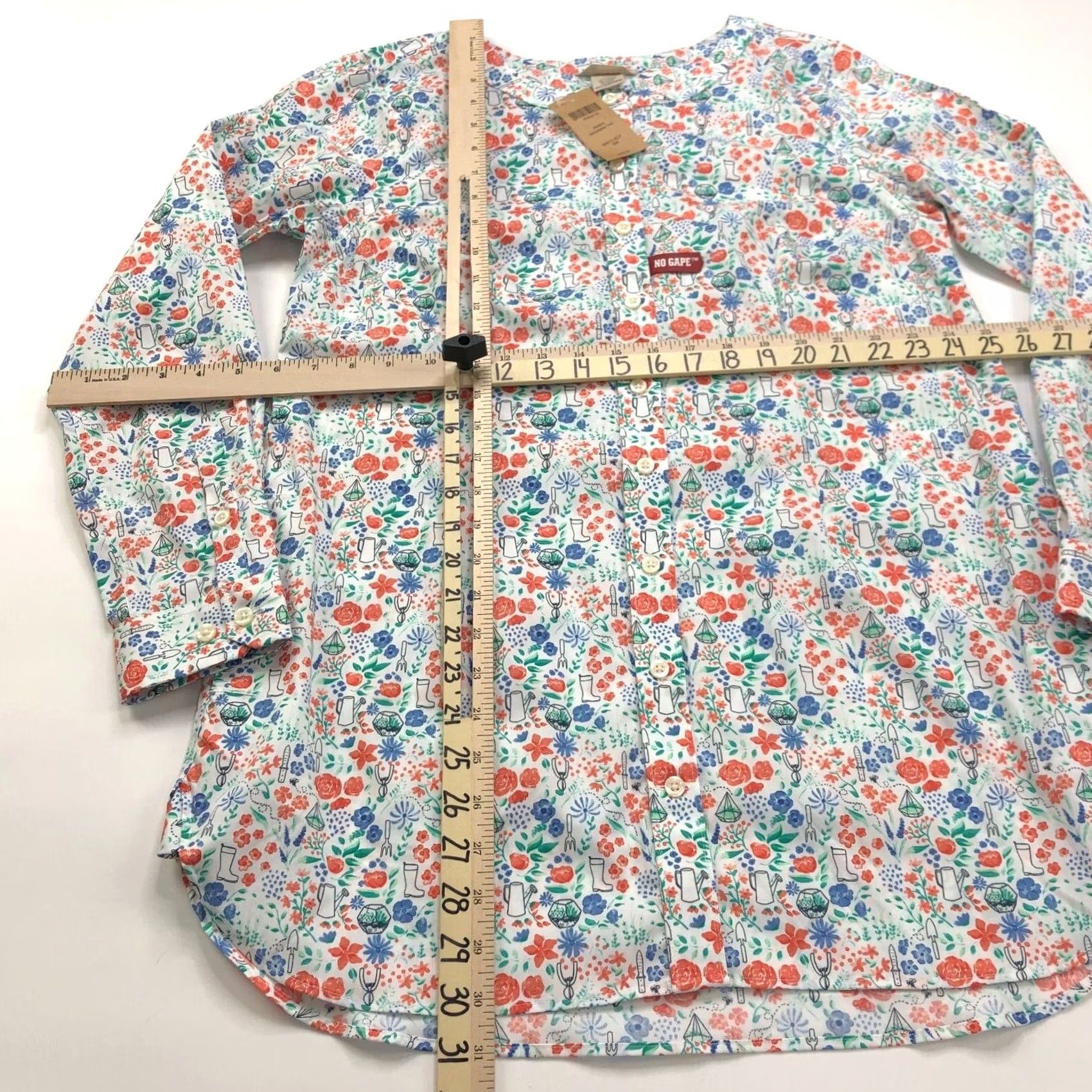 Vintage Duluth Trading Co. Shirt Tunic Small White Floral LS Button-Up Womens Size S / US 4 / IT 40 - 5 Thumbnail