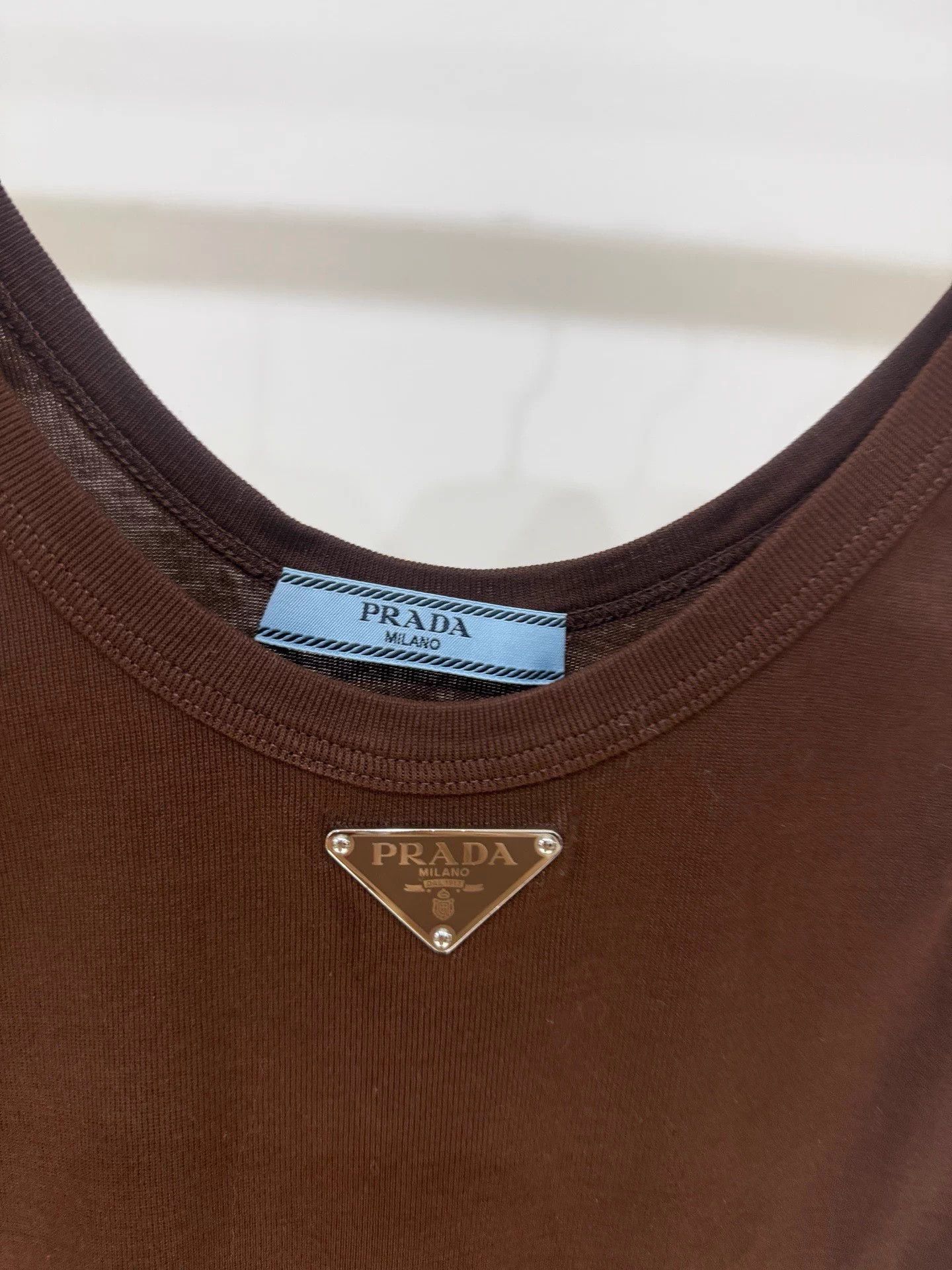Prada Prada Brown Triangle Logo Tank Top New 36 Size XS / US 0-2 / IT 36-38 - 3 Thumbnail