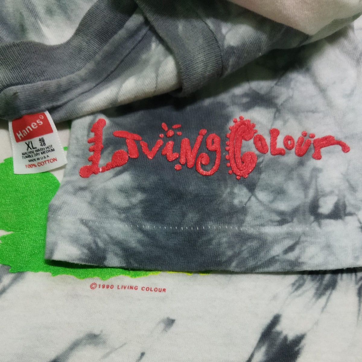 Band Tees × Vintage Vintage Rare 1990 Living Colour Tie Dye Tee Size US XL / EU 56 / 4 - 5 Thumbnail