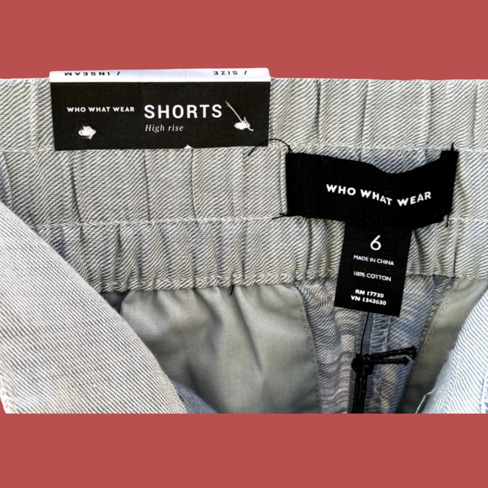 Other Who What Wear - Women's Cotton Shorts Ruffle Edge - Light Bl Size 28" / US 6 / IT 42 - 9 Thumbnail