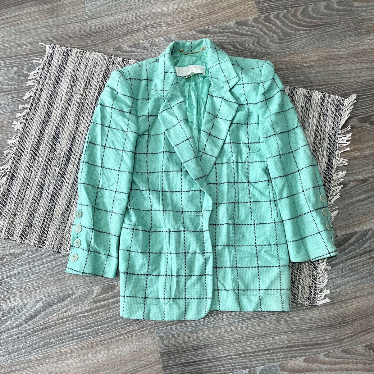 image of Escada Blazer 90's Coat Jacket Mercer Old Money Luxury in Green, Women's (Size XL)