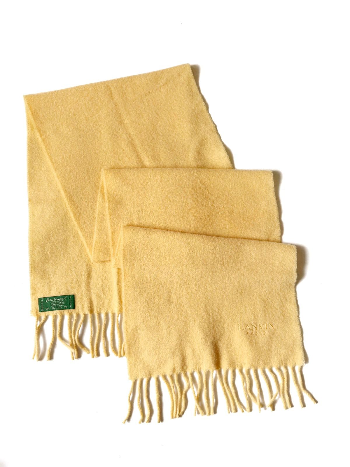 Lanvin Lanvin Classic Plain Wool Vintage Yellow Scarf Small Logo Size ONE SIZE - 1 Thumbnail