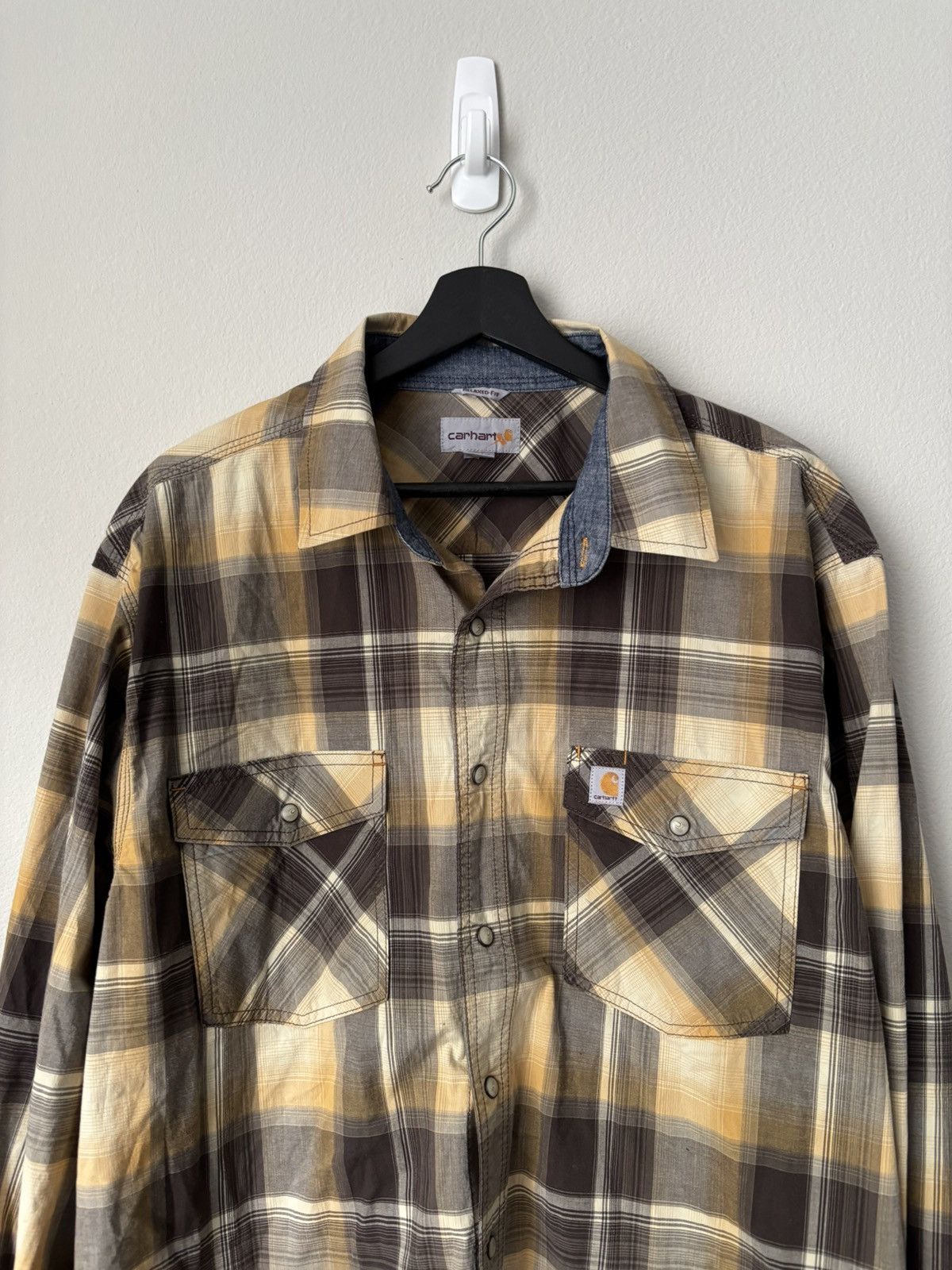Carhartt Vintage Carhartt Button Up Longsleeve Shirt Size US XL / EU 56 / 4 - 2 Thumbnail