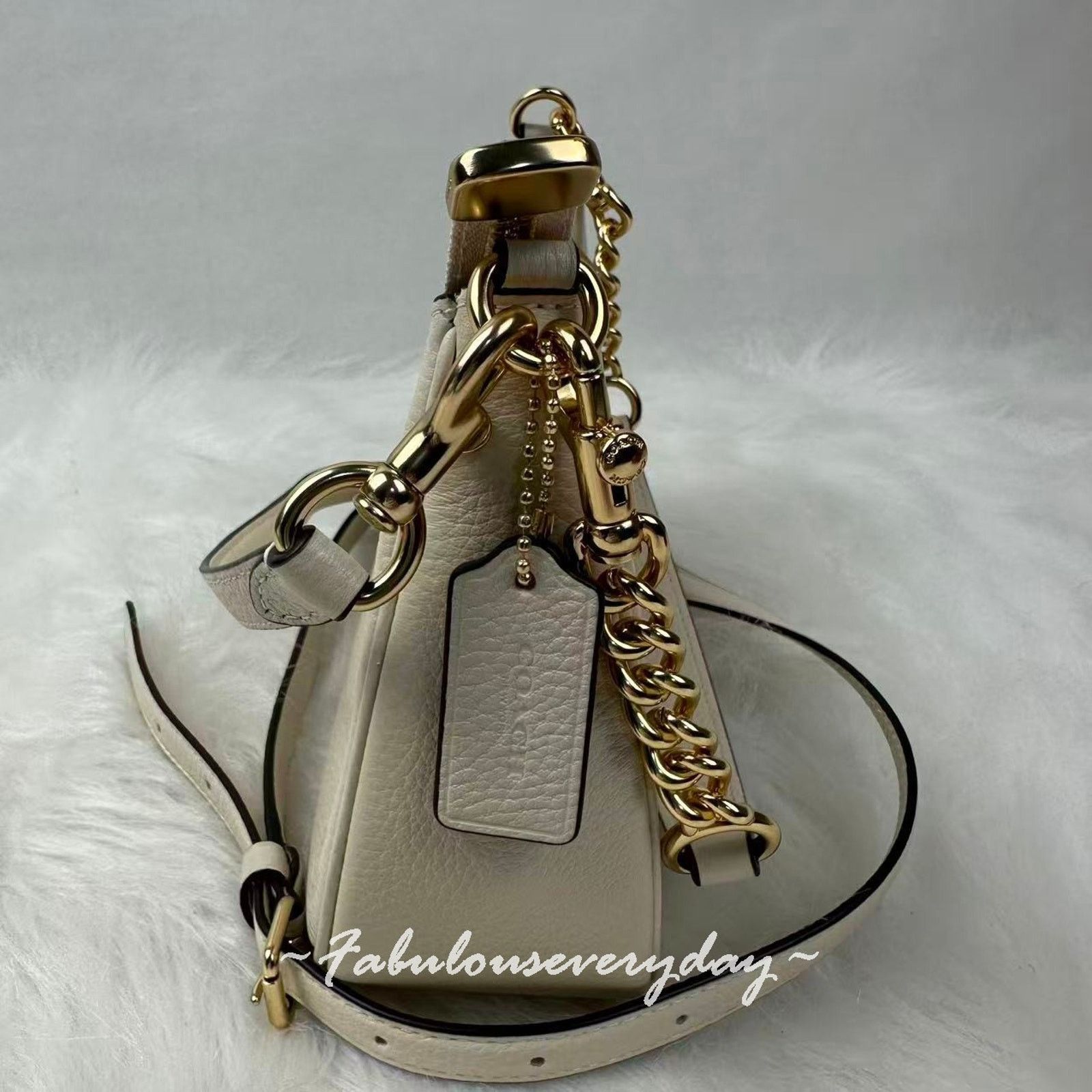 Coach Coach Teri Shoulder/Crossbody Bag In Leather/Gold/Chalk Size ONE SIZE - 4 Thumbnail