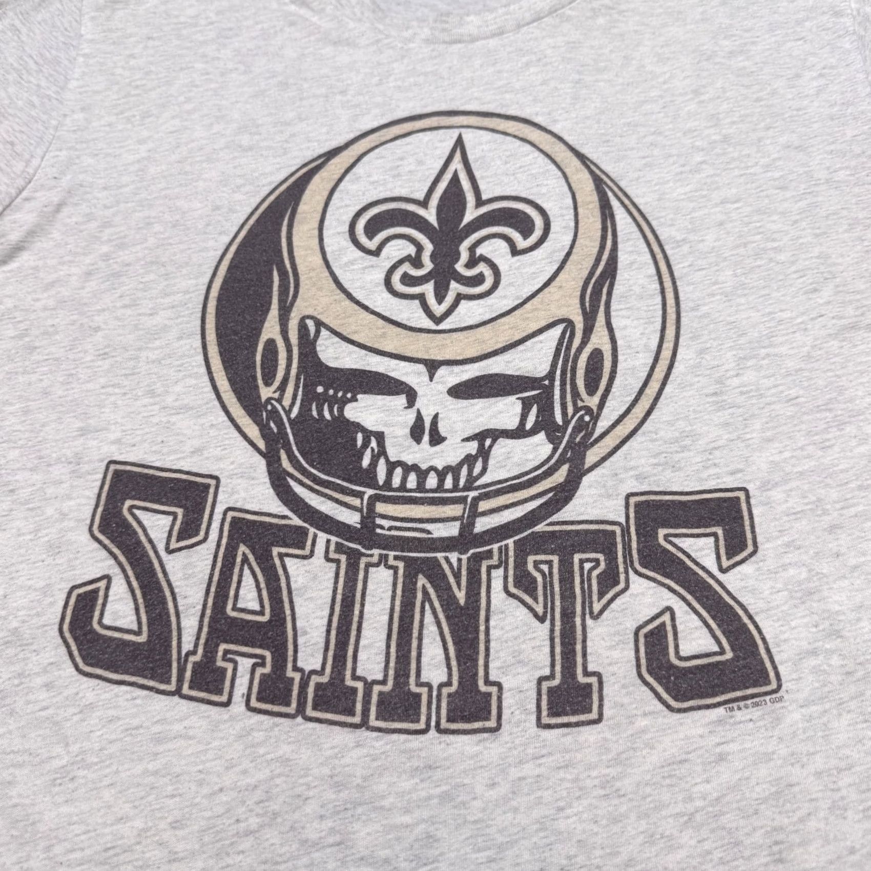 NFL Grateful Dead Homage New Orleans Saints NFL T Shirt Men's Size L Gray Casual Tee Size US L / EU 52-54 / 3 - 3 Thumbnail