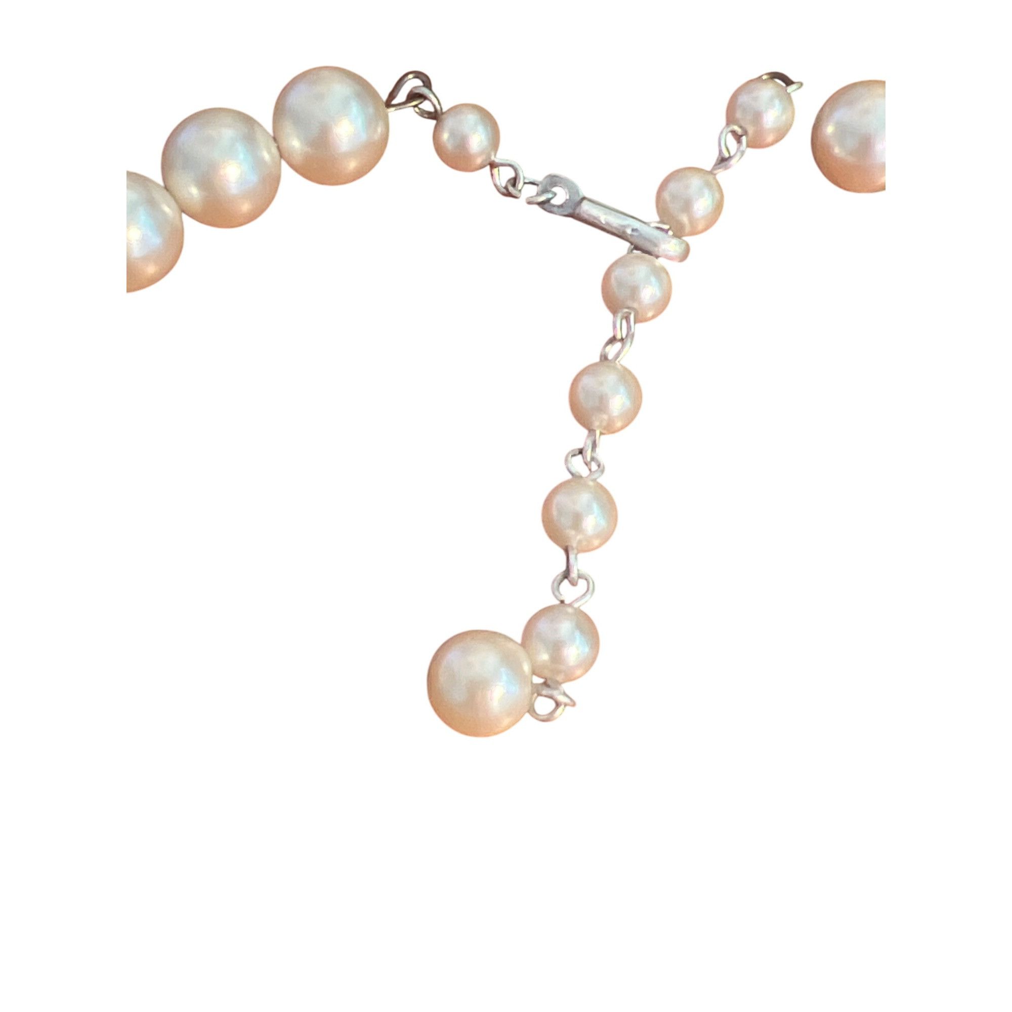 Other Vintage Silver Tone Faux Pearl Choker Necklace Japan Layer A Size ONE SIZE - 3 Thumbnail