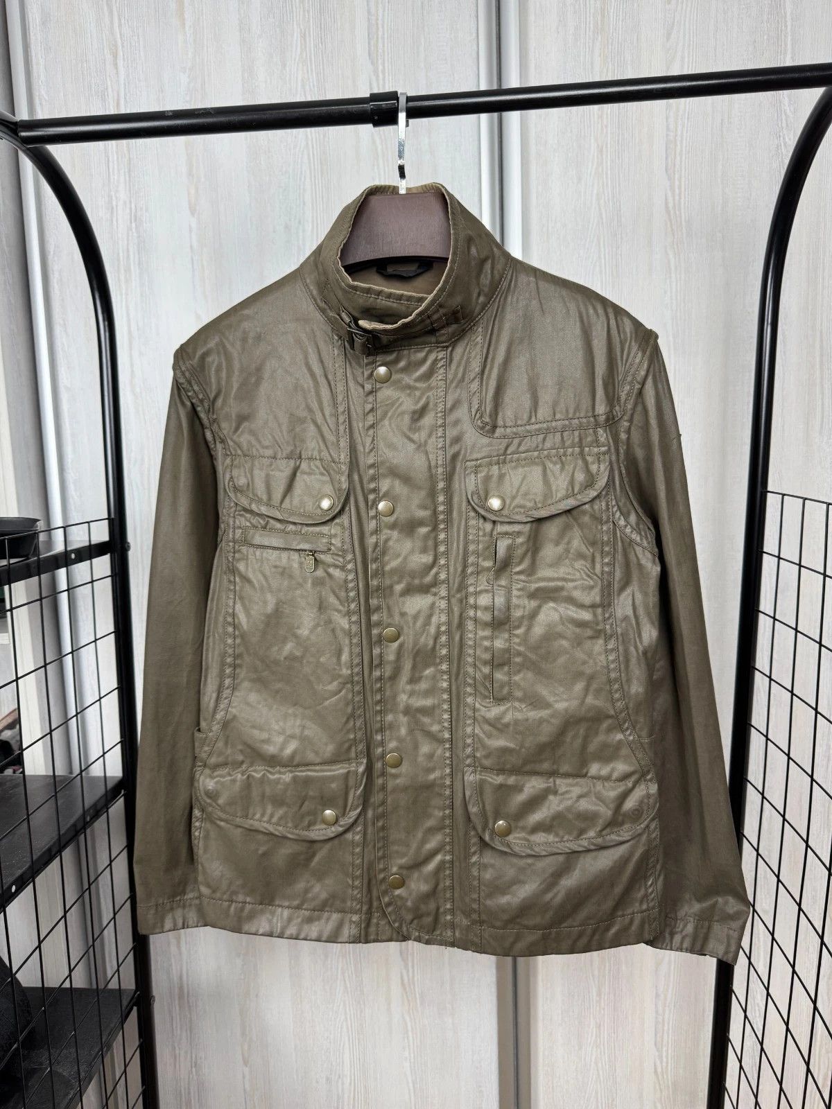 Belstaff Belstaff New Maple khaki green luxury jacket moto jacket Size US M / EU 48-50 / 2 - 1 Thumbnail