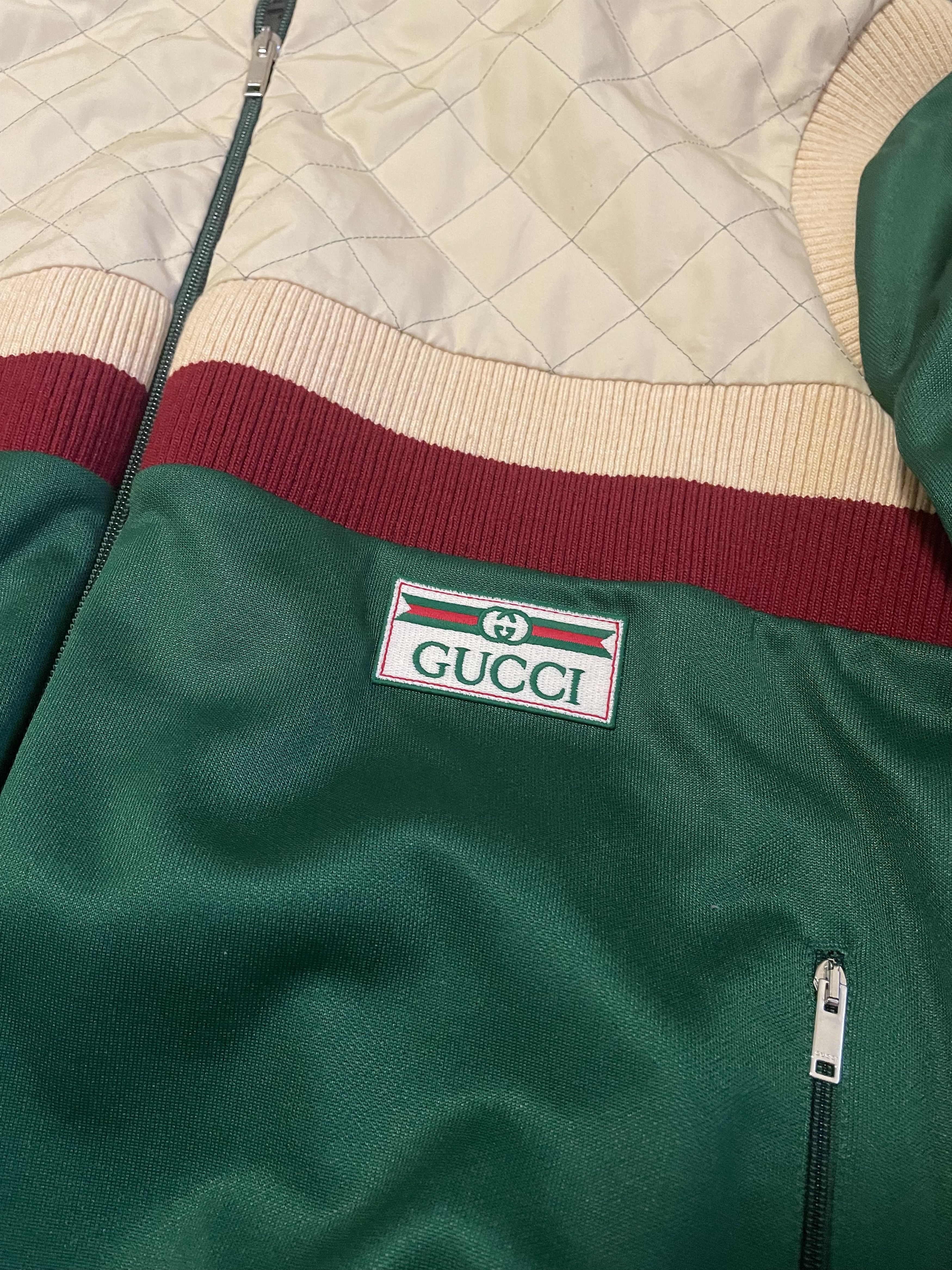 Gucci GUCCI green patchwork sportswear jacket size L Size US L / EU 52-54 / 3 - 2 Thumbnail
