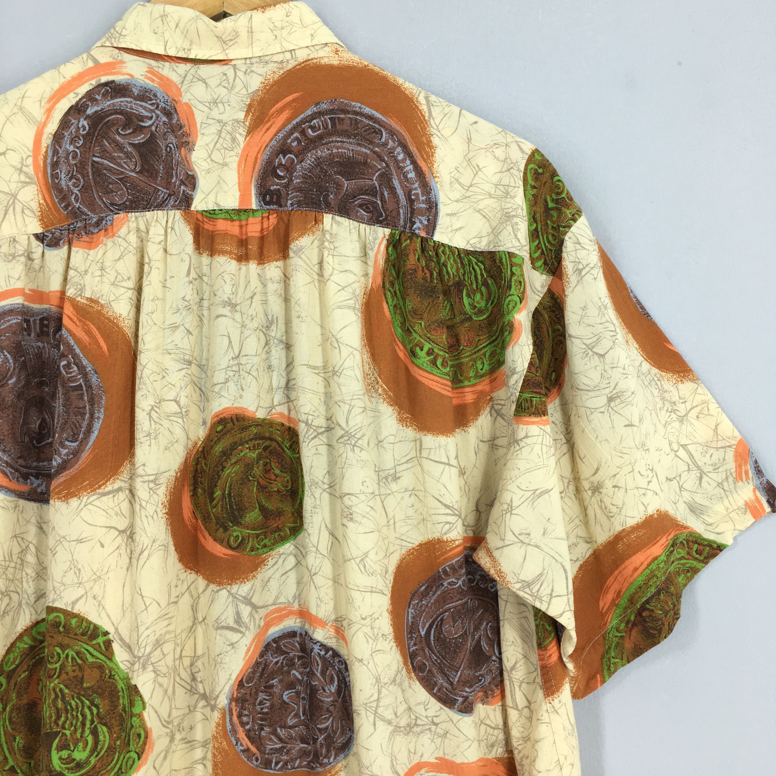 Other Vintage 80's Hawaiian Beachwear Tiki Art Rayon Shirt Large Size US L / EU 52-54 / 3 - 8 Thumbnail