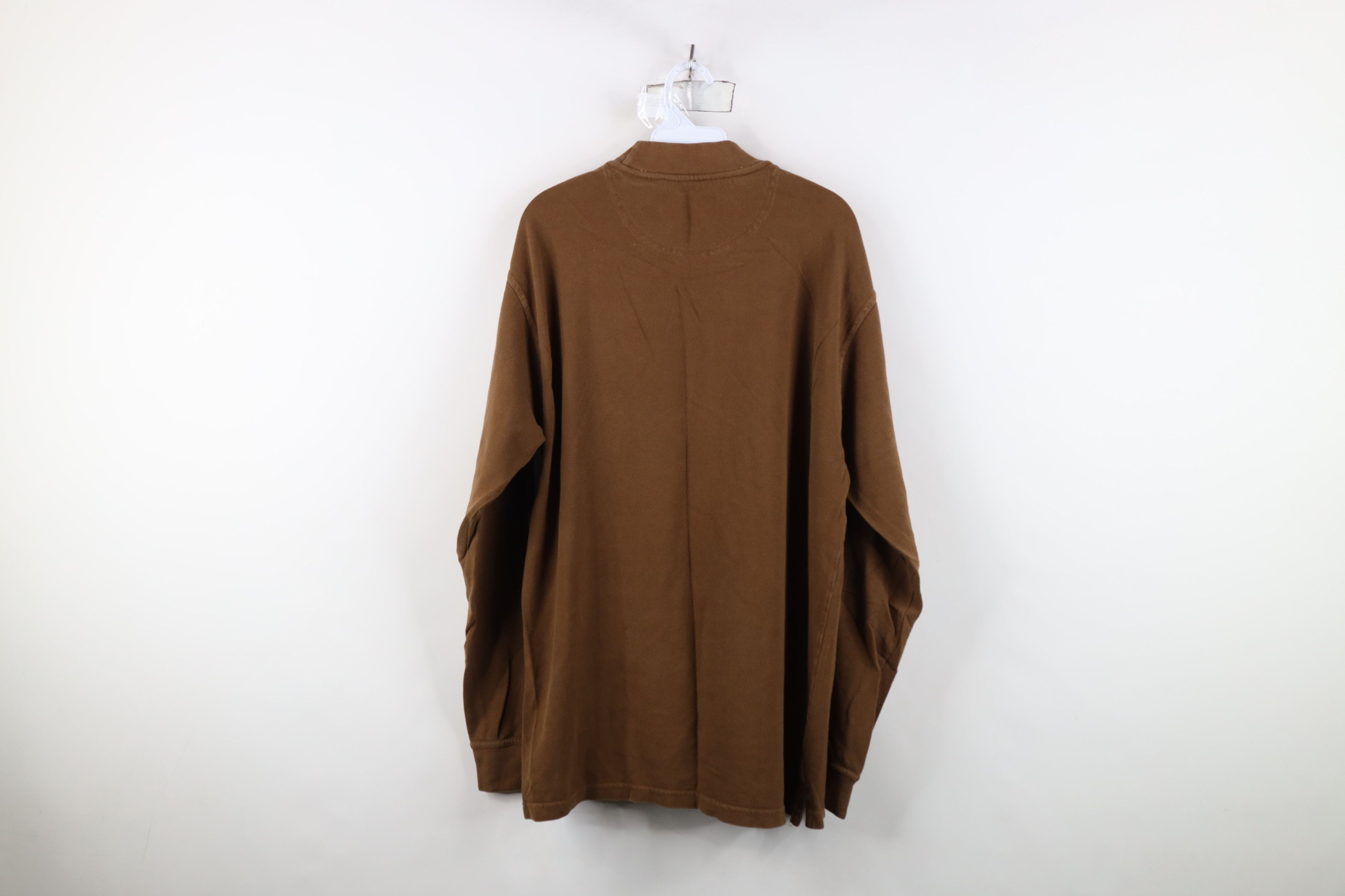 Vintage Vintage 90s Streetwear Mock Neck Long Sleeve T-Shirt Brown Size US L / EU 52-54 / 3 - 12 Thumbnail