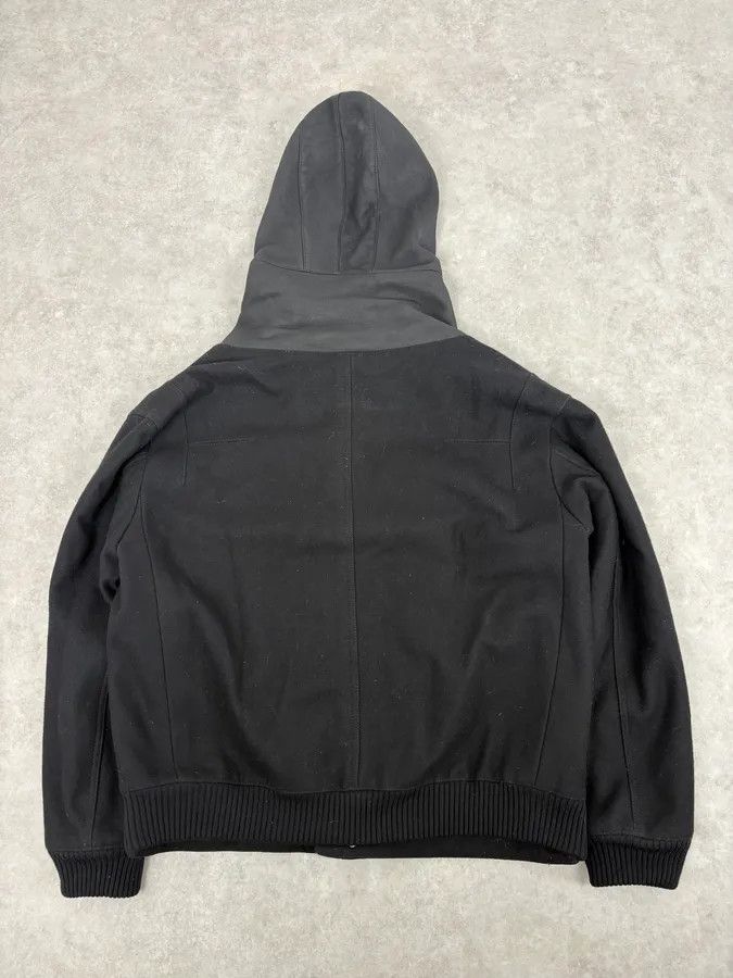 Dior 2010s Dior Black Wool & Leather Hooded Cozy Jacket by Kris Van Assche Size US M / EU 48-50 / 2 - 8 Thumbnail