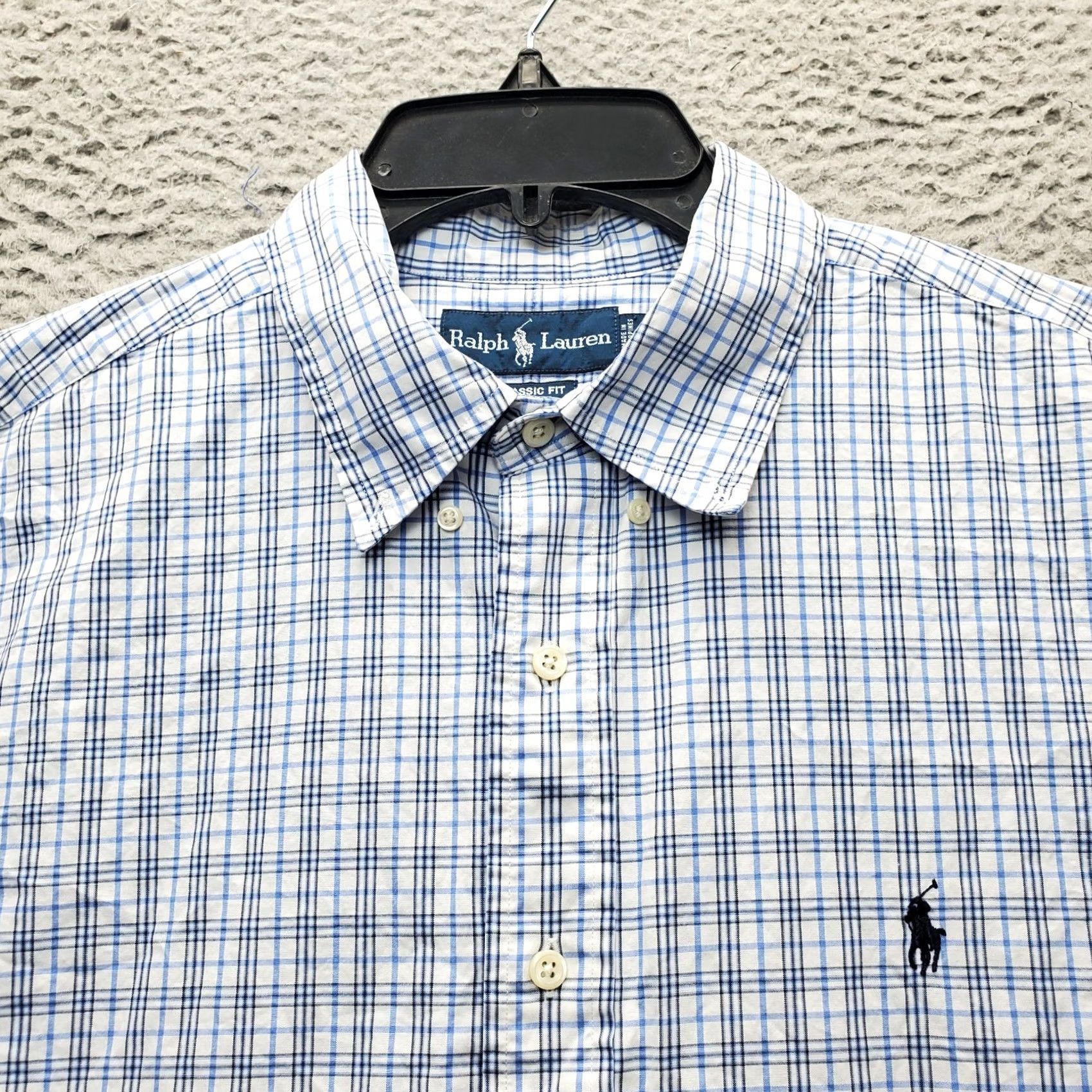 Ralph Lauren VINTAGE Ralph Lauren Dress Shirt Mens XL Multi Plaid Pony Logo Button Down Size 46R - 7 Thumbnail