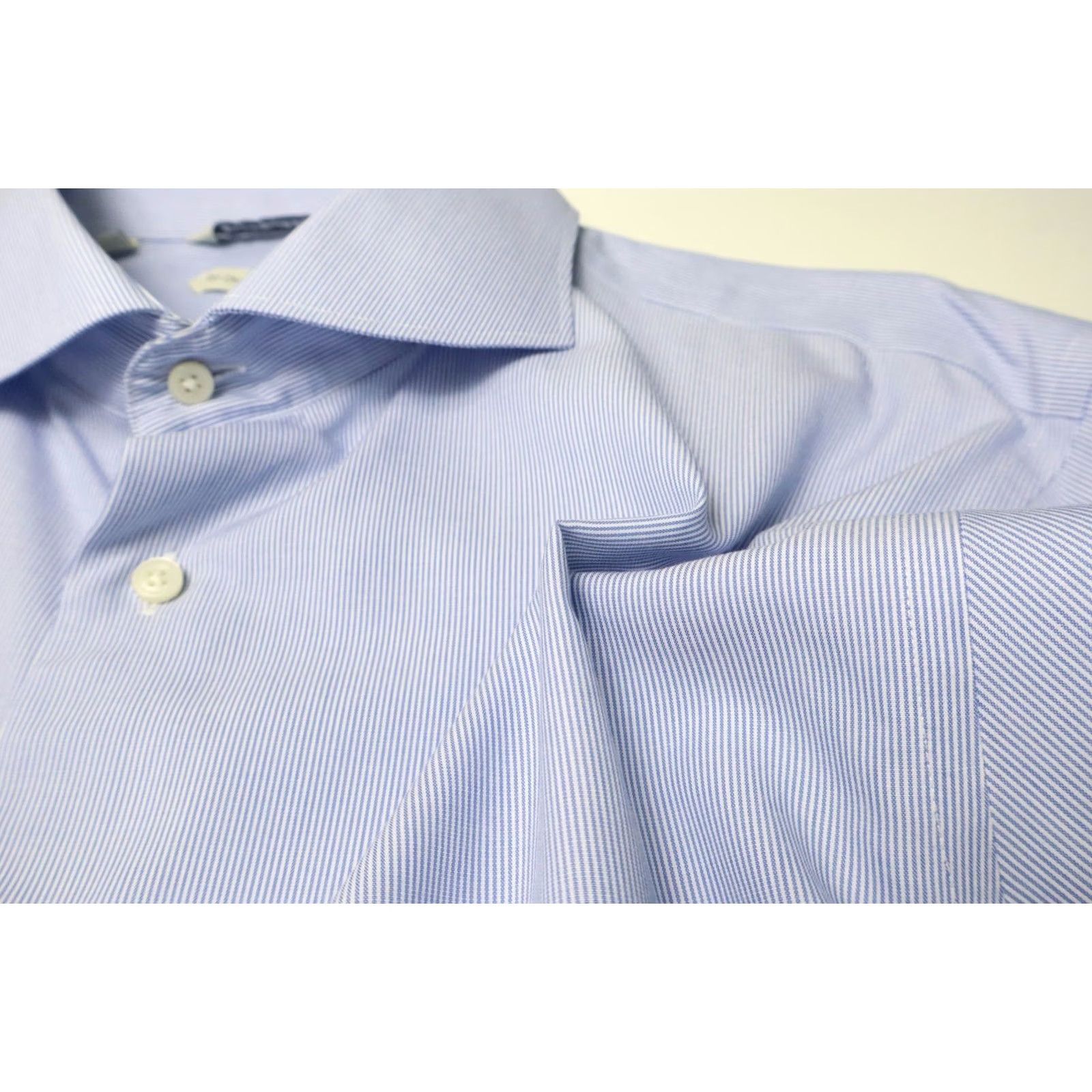 Suitsupply SUITSUPPLY Shirt 44-7/17 1/2L Extra Slim Fit Try On Formal Long Sleeve Men's Size 44R - 6 Thumbnail
