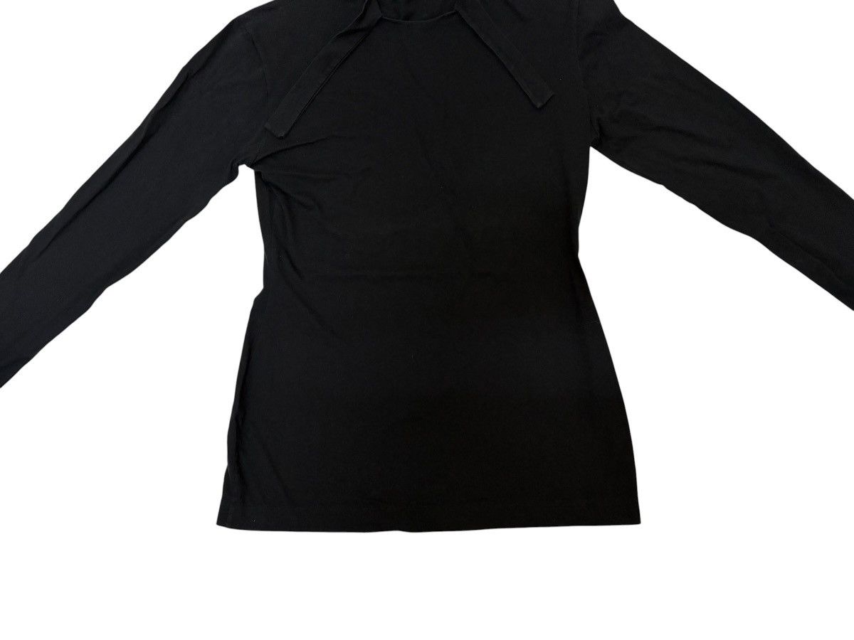 Jil Sander JIL SANDER BLACK TIE NECK LS MINIMALIST NOIR BLACK TOP 🇮🇹 Size M / US 6-8 / IT 42-44 - 5 Thumbnail