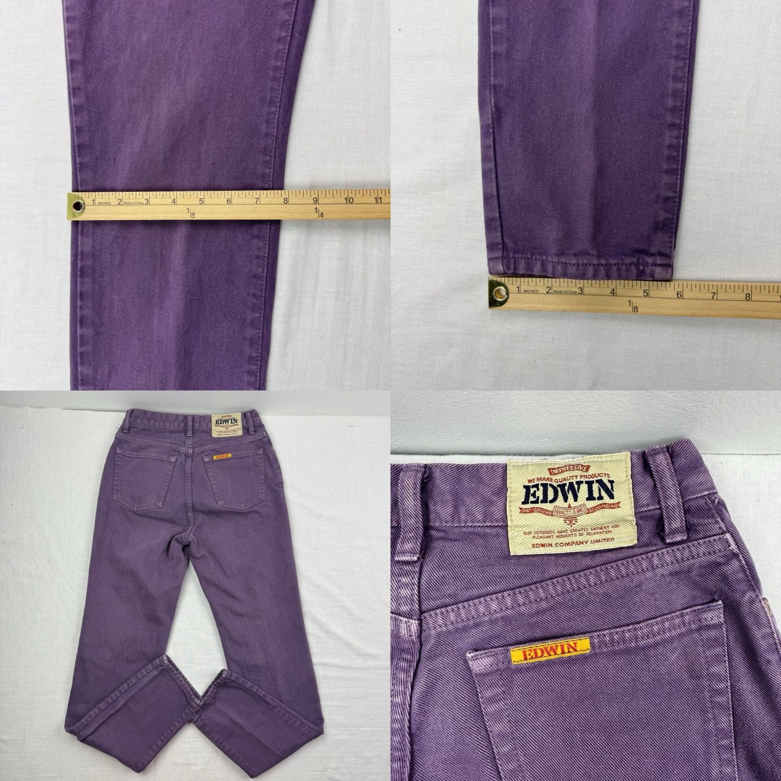 Edwin Edwin Jeans Adult 29x32 Skinny Denim Purple Japan Made In Vapor? Note: This seems off. Size US 29 - 9 Thumbnail