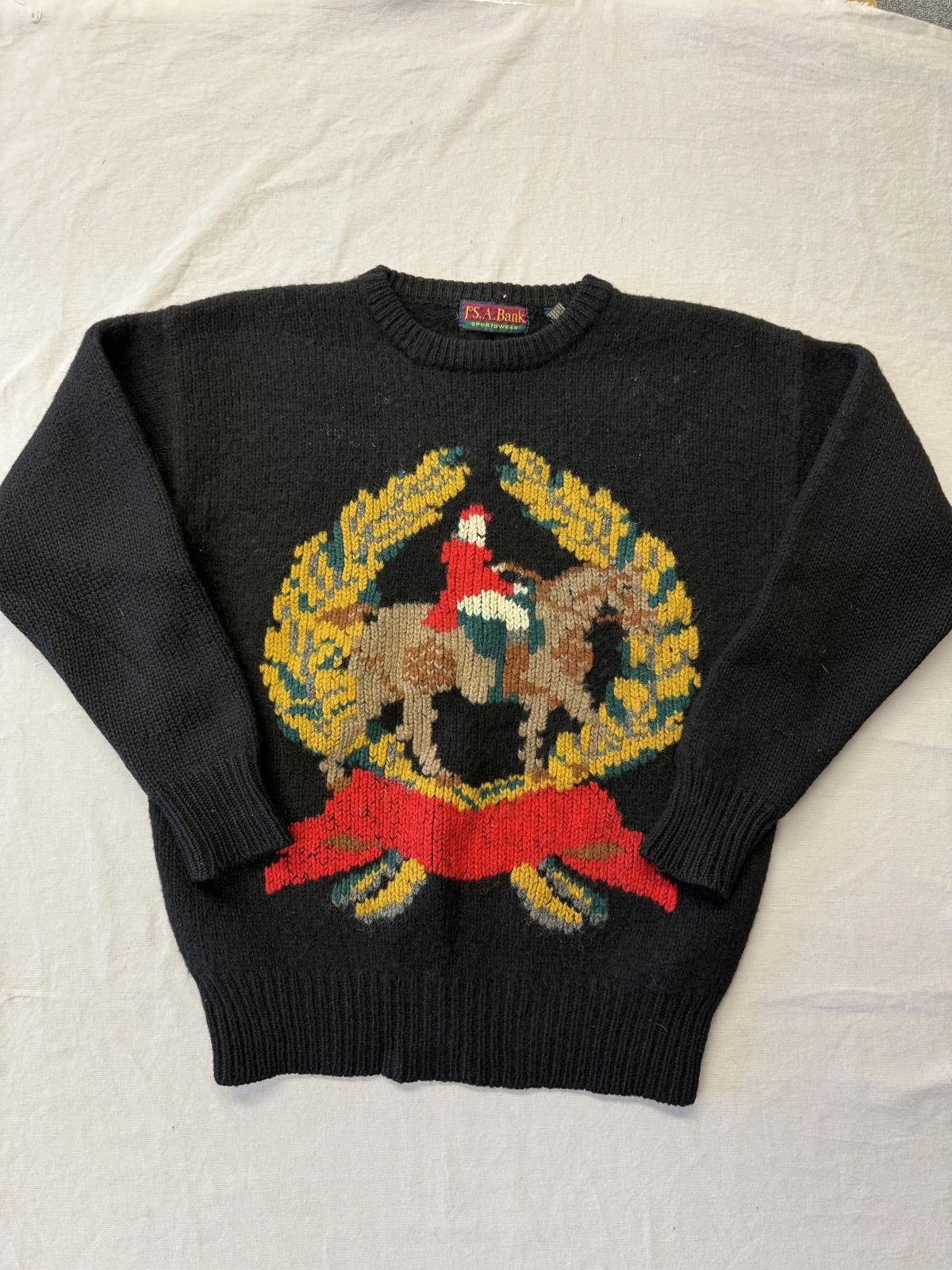 Jos. A. Bank Vintage Jos A Bank Horse Sweater Equestrian Hunt Americana Size US S / EU 44-46 / 1 - 1 Thumbnail