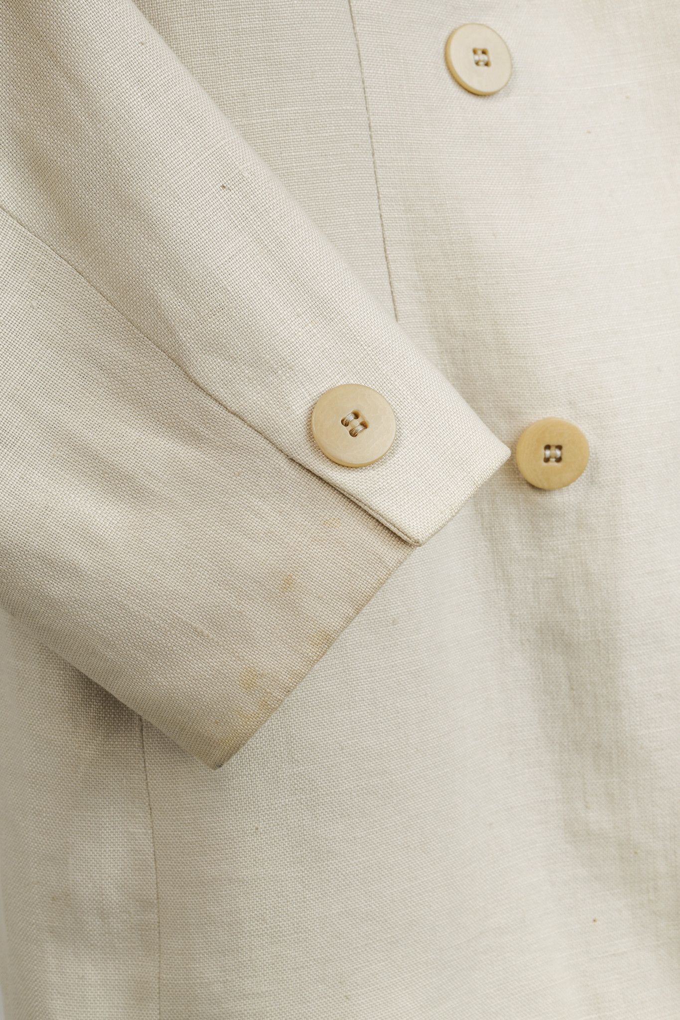 Armani Collezioni Armani Collezioni Vintage Tan Linen Double Breasted Blazer Size M / US 6-8 / IT 42-44 - 7 Thumbnail
