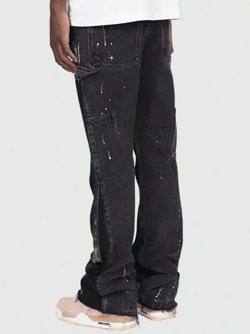 Japanese Brand Rumiko x Rieko Distressed Painted Y2k Straight Leg Jeans Size US 32 / EU 48 - 4 Thumbnail
