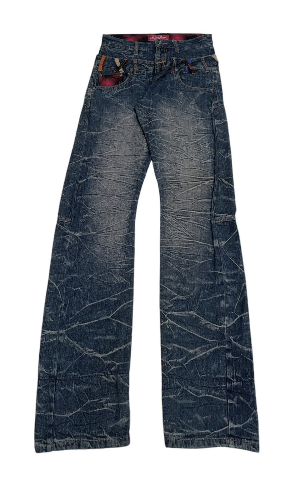 If Six Was Nine Rare Design Vintage Brand Nylaus Double Waist Jeans 2000s Size US 29 - 1 Thumbnail