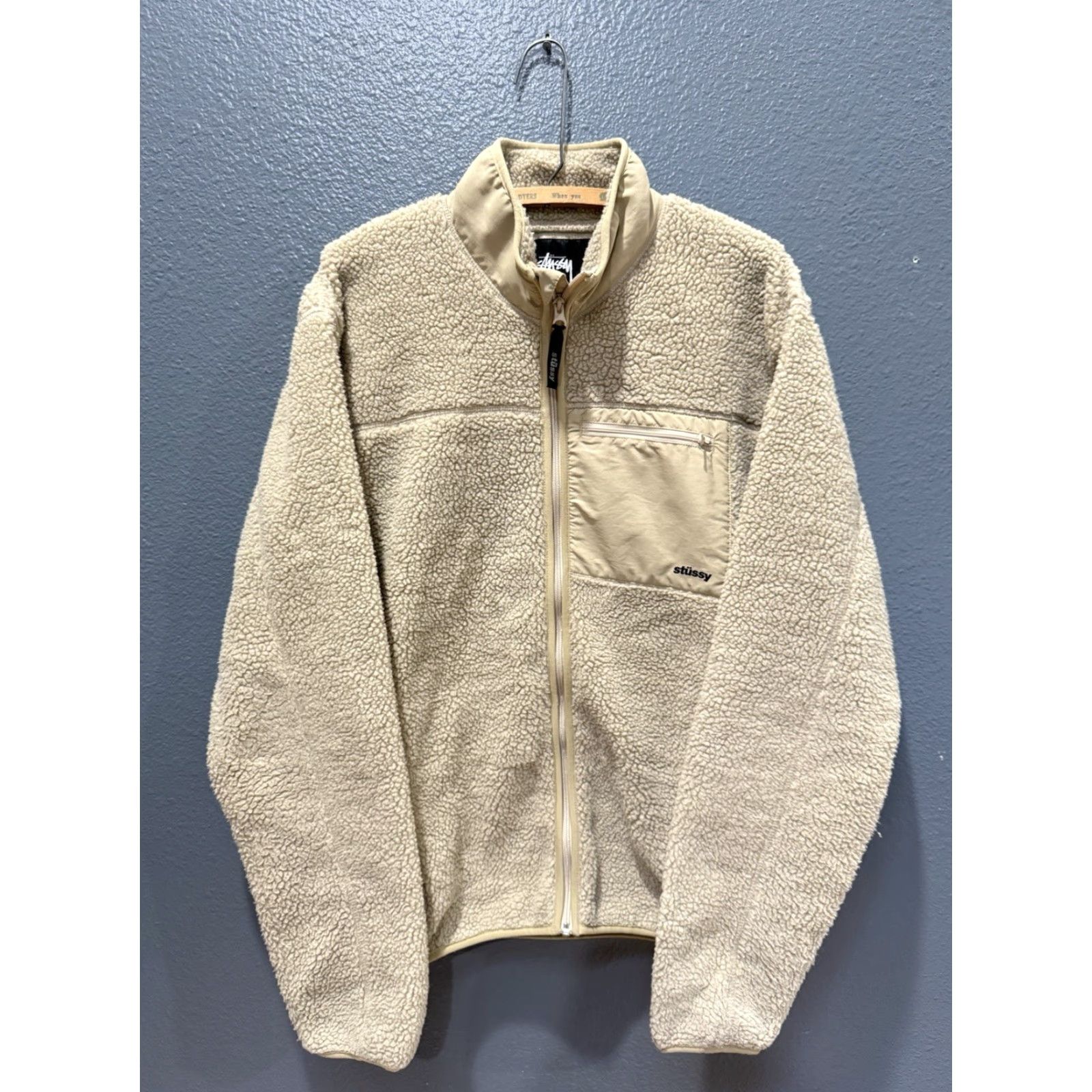 Vintage Stussy Sweatshirt Zip Fleece Ivory XL Men Size US XL / EU 56 / 4 - 3 Thumbnail