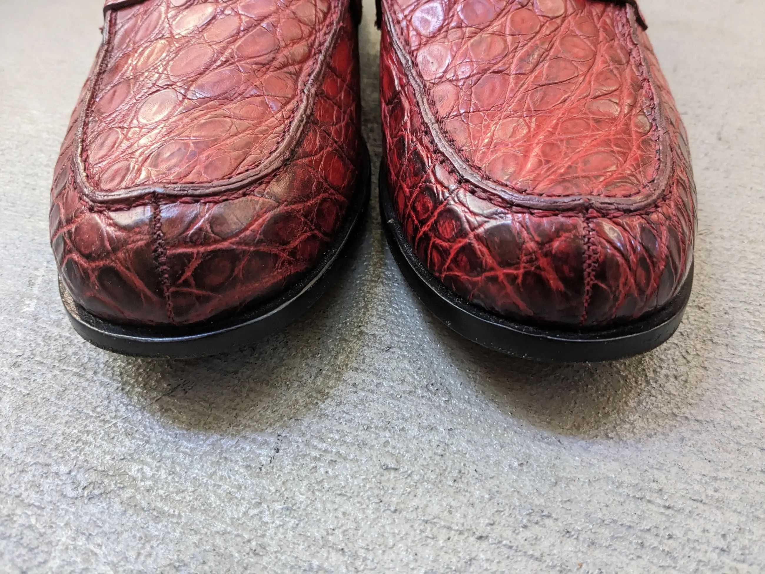 Gucci Gucci Horsebit Loafers Red Crocodile 7.5 Snaffle Bit Exotic Size US 7.5 / EU 40-41 - 4 Thumbnail