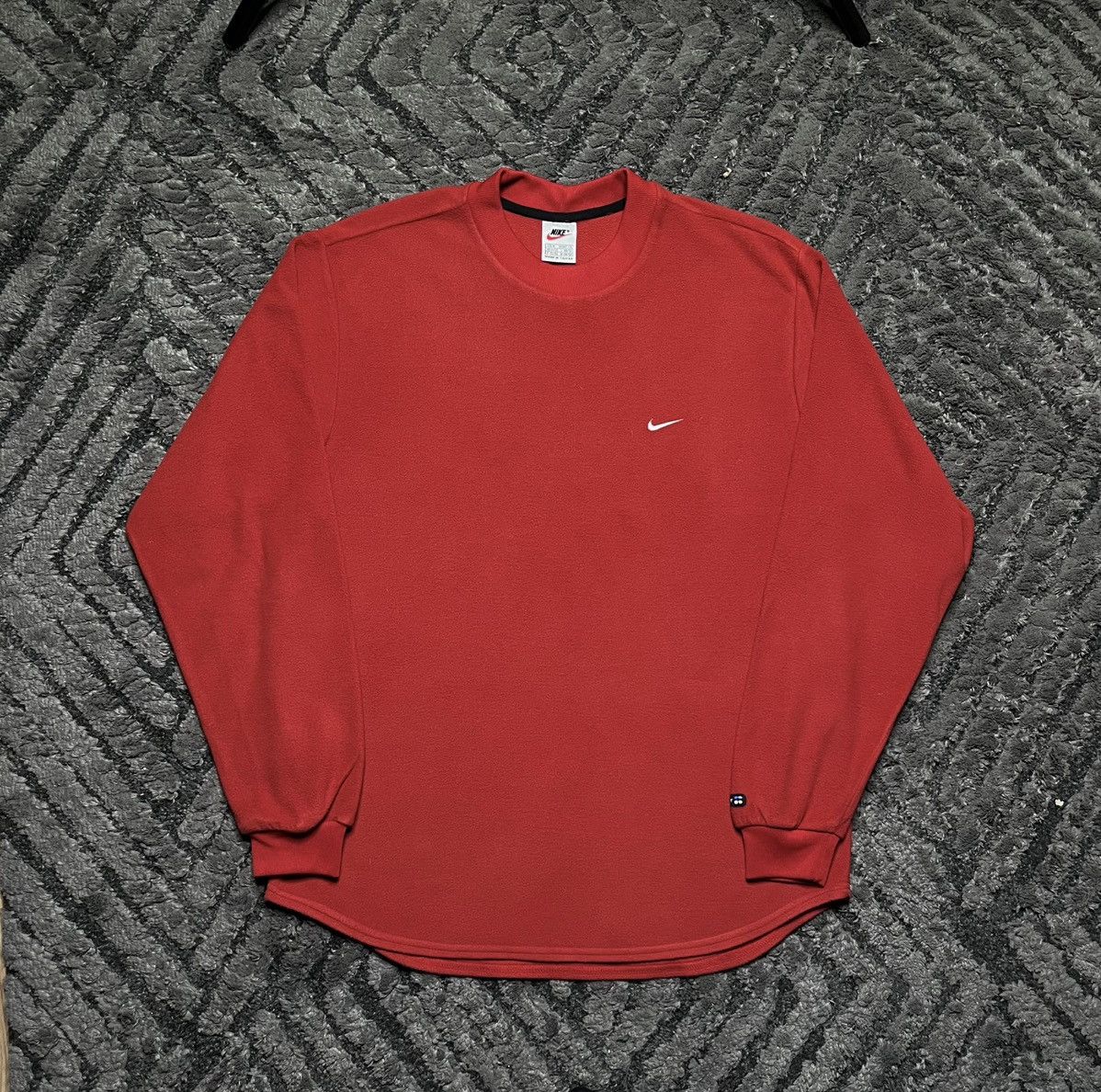 Nike Vintage Red Crewneck Sweatshirt Basic Fleece Big Nike Swoosh Size US L / EU 52-54 / 3 - 1 Thumbnail