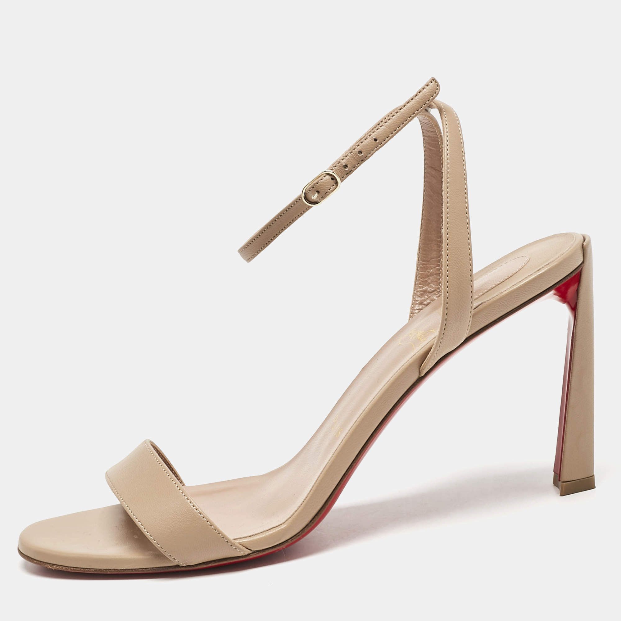 Christian Louboutin Condora Queen 85 Blush Nude Ankle Strap Sandal Heel 40.5 Size US 10.5 / IT 40.5 - 9 Thumbnail