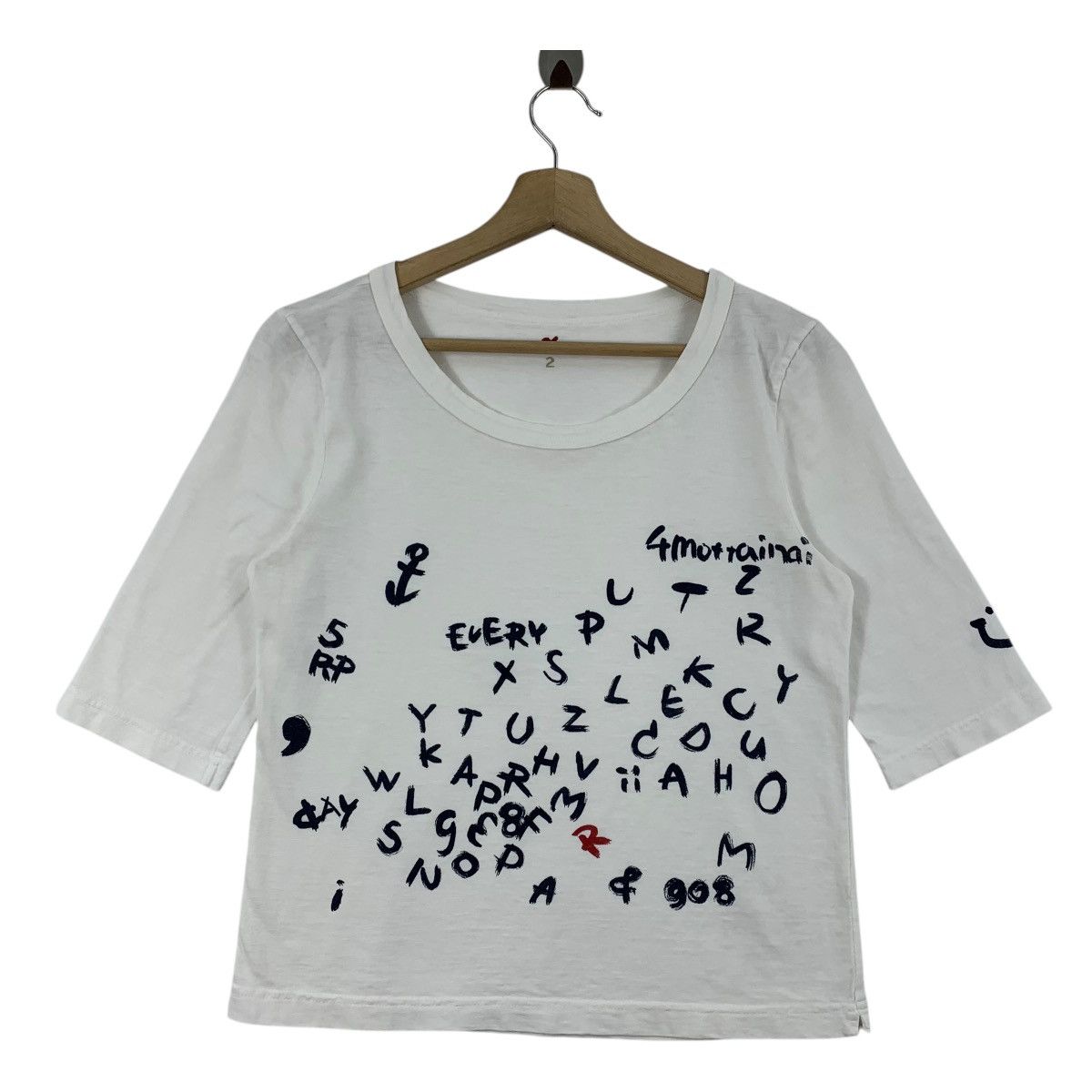 45rpm × Japanese Brand × Vintage Vintage 90s 45 RPM three quater sleeve women tee Size US S / EU 44-46 / 1 - 1 Thumbnail