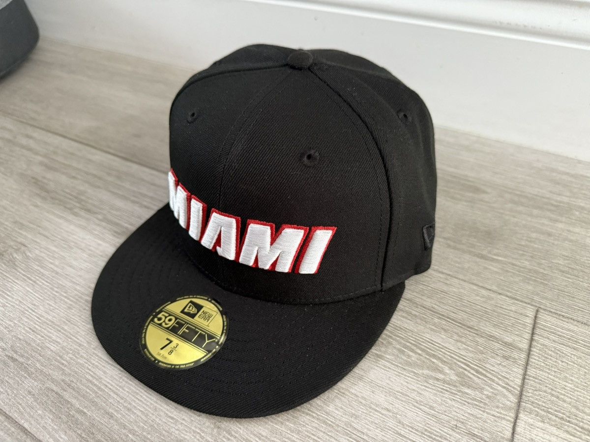 NBA × New Era Miami Heat New Era 3x Champions Black Grey Fitted Sz 7 3/8 Size ONE SIZE - 5 Thumbnail