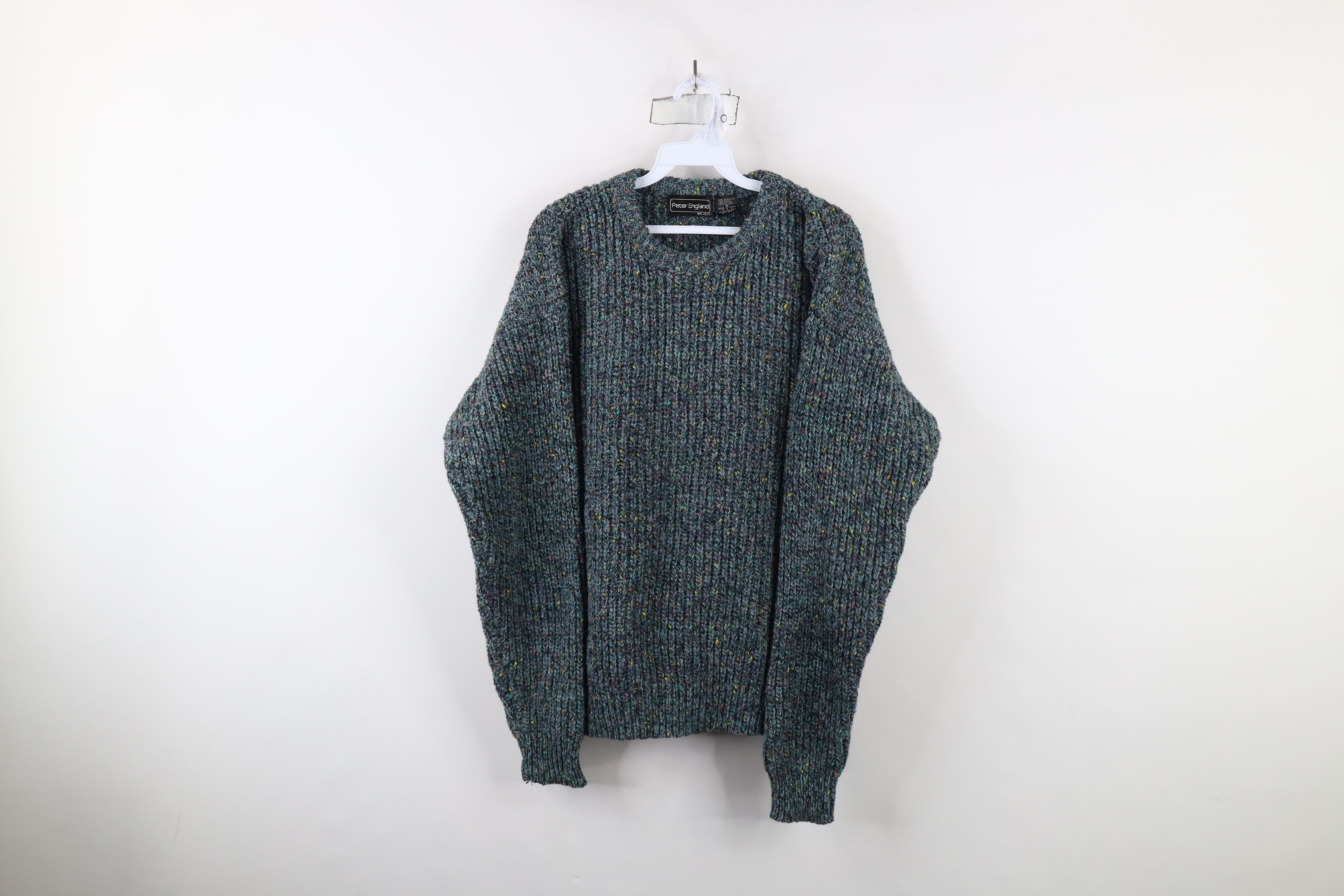 Vintage Vintage 90s Streetwear Rainbow Fleck Ribbed Knit Sweater Size US M / EU 48-50 / 2 - 1 Thumbnail
