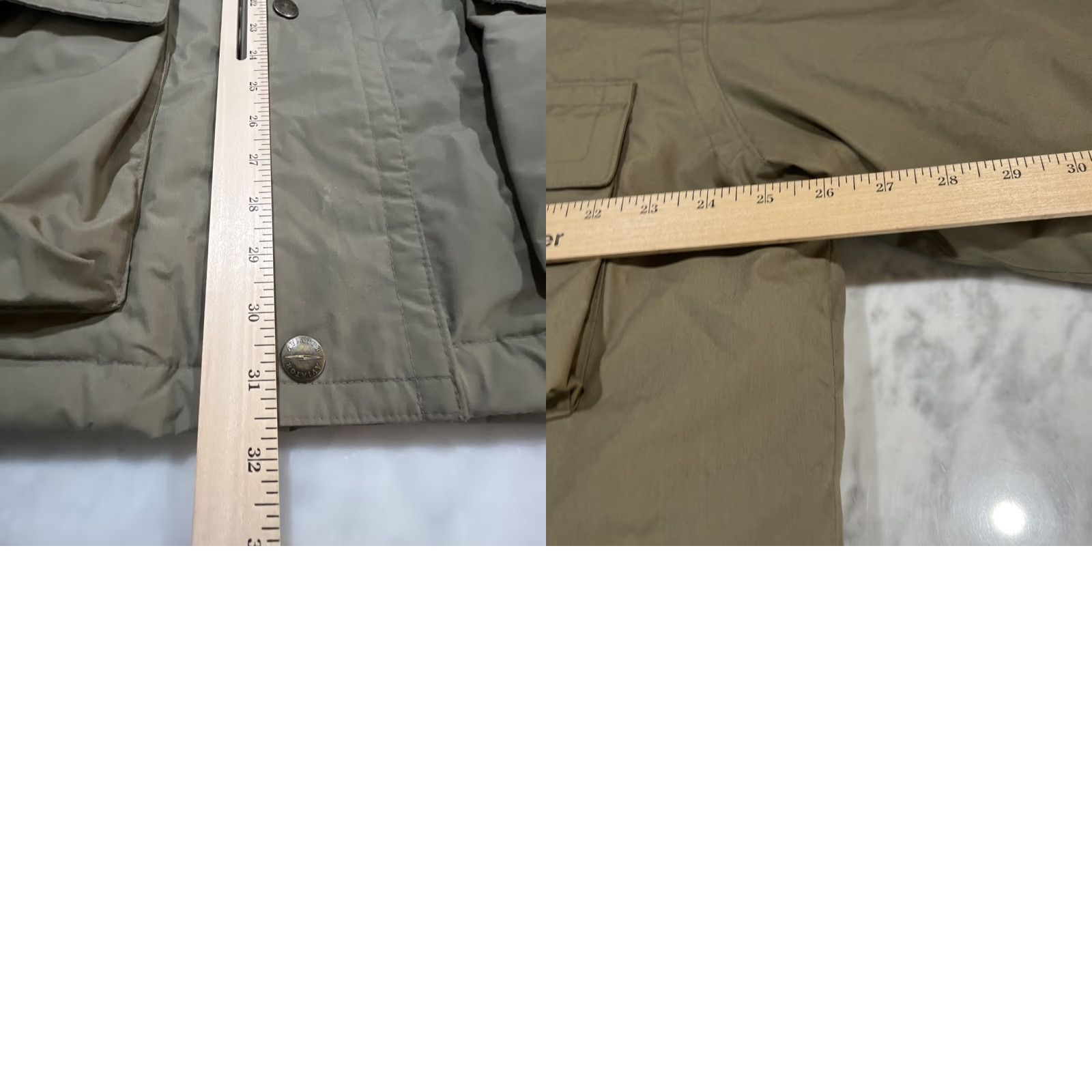 Vintage Aviator International Jacket Mens XL Winter Down Filled Hood Shell Cotton Polyester Khaki Bomber Jacket Regular Fit Mid-Length Zip Front Size US XL / EU 56 / 4 - 10 Thumbnail